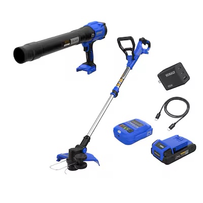 kobalt 24-volt cordless battery string trimmer and leaf blower and combo kit 3 ah (battery included) (charger included) koc 1024-06a
