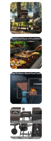 pargrill 467 sq.in wood pellet grill & smoker, bbq grill with auto temperature control, for outdoor cooking, patio and backyard, bronze black