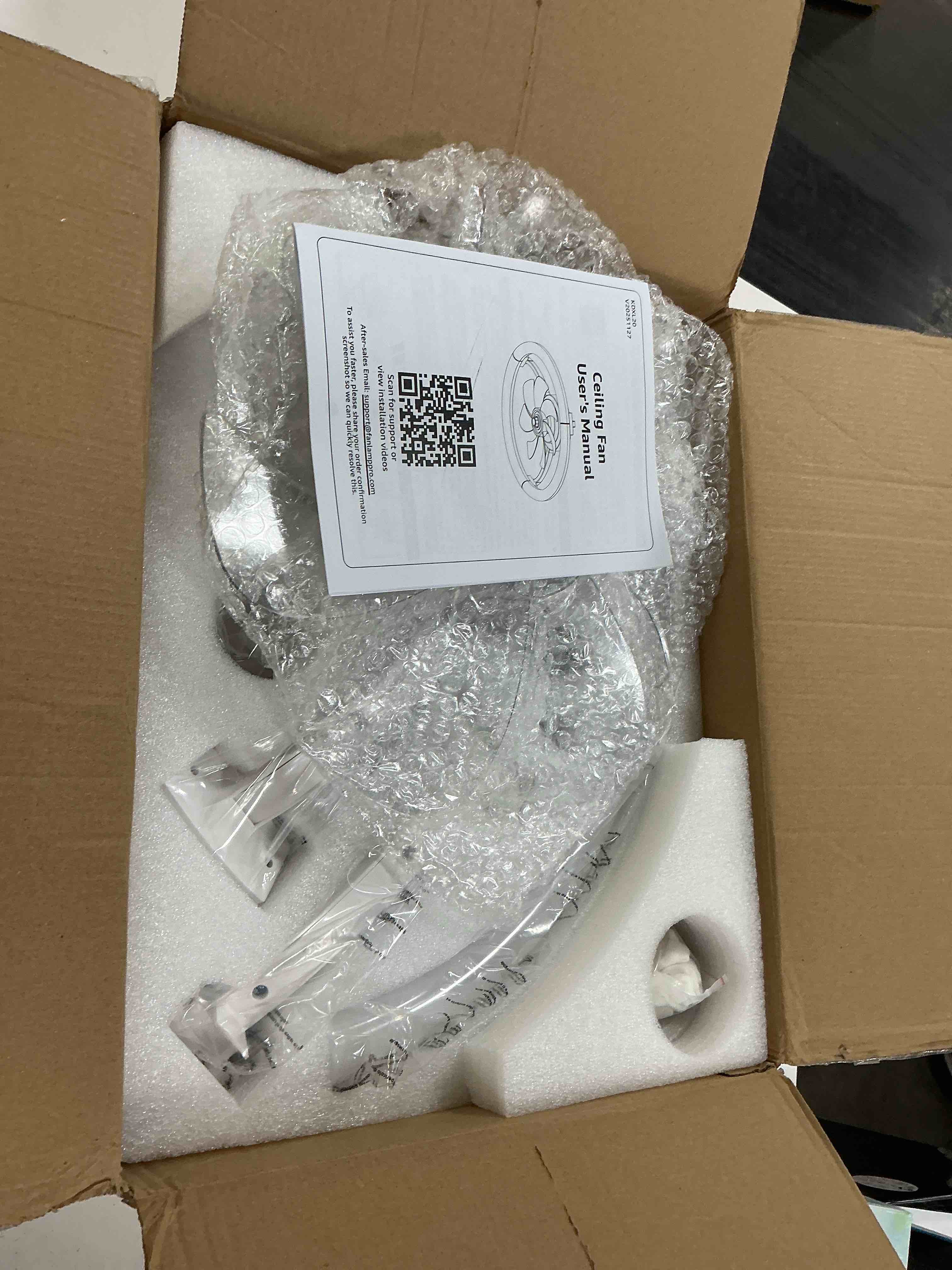 Condition photo showing Good Condition for 20 in. smart indoor white low profile ceiling fan with integrated led light and remote/app control, 3cct, for bedroom
