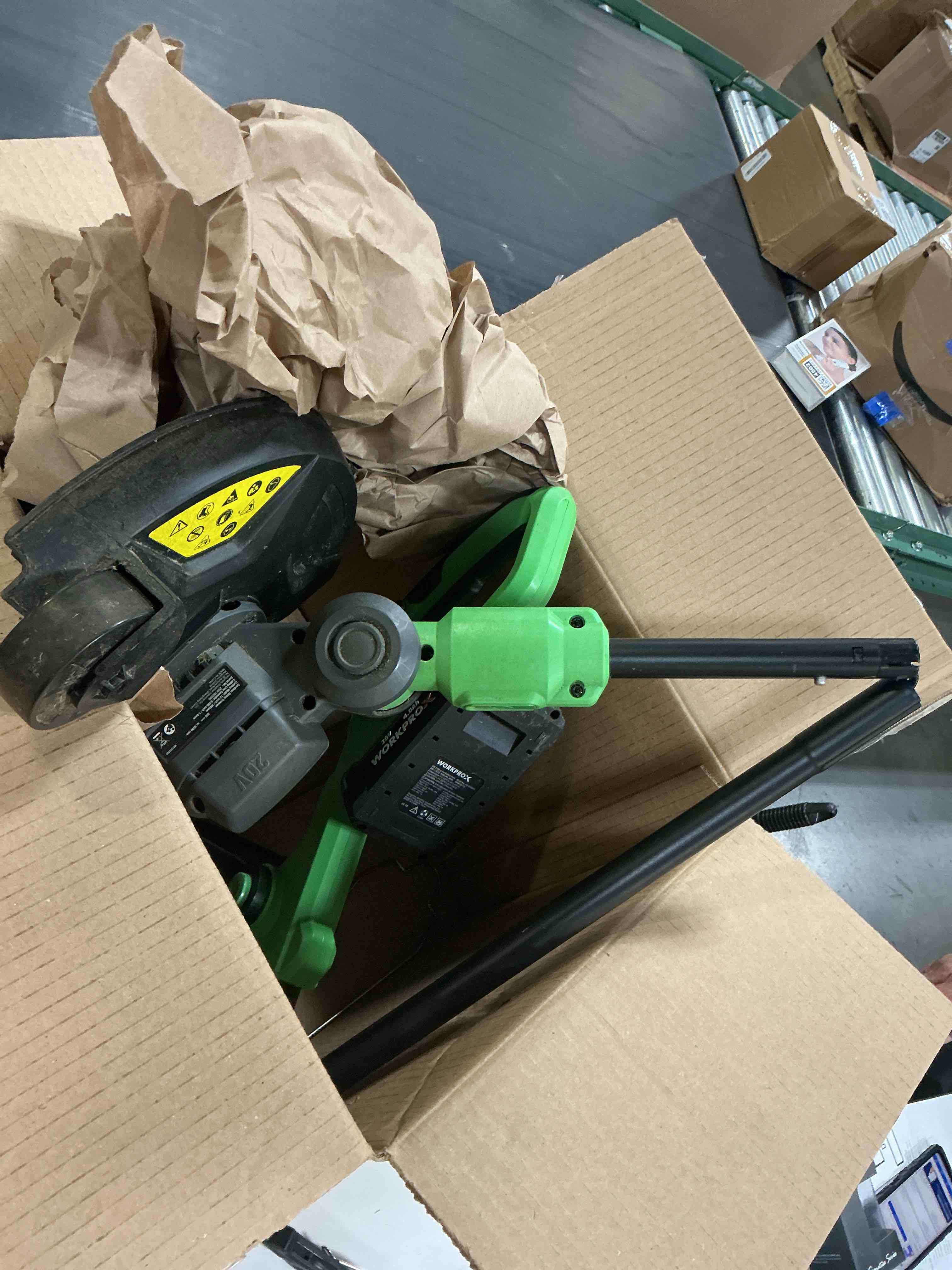 Condition photo showing As Is for workprox 2 in 1 lawn edger & weed trimmer with 2pcs grass trimmer spool line - 20v
