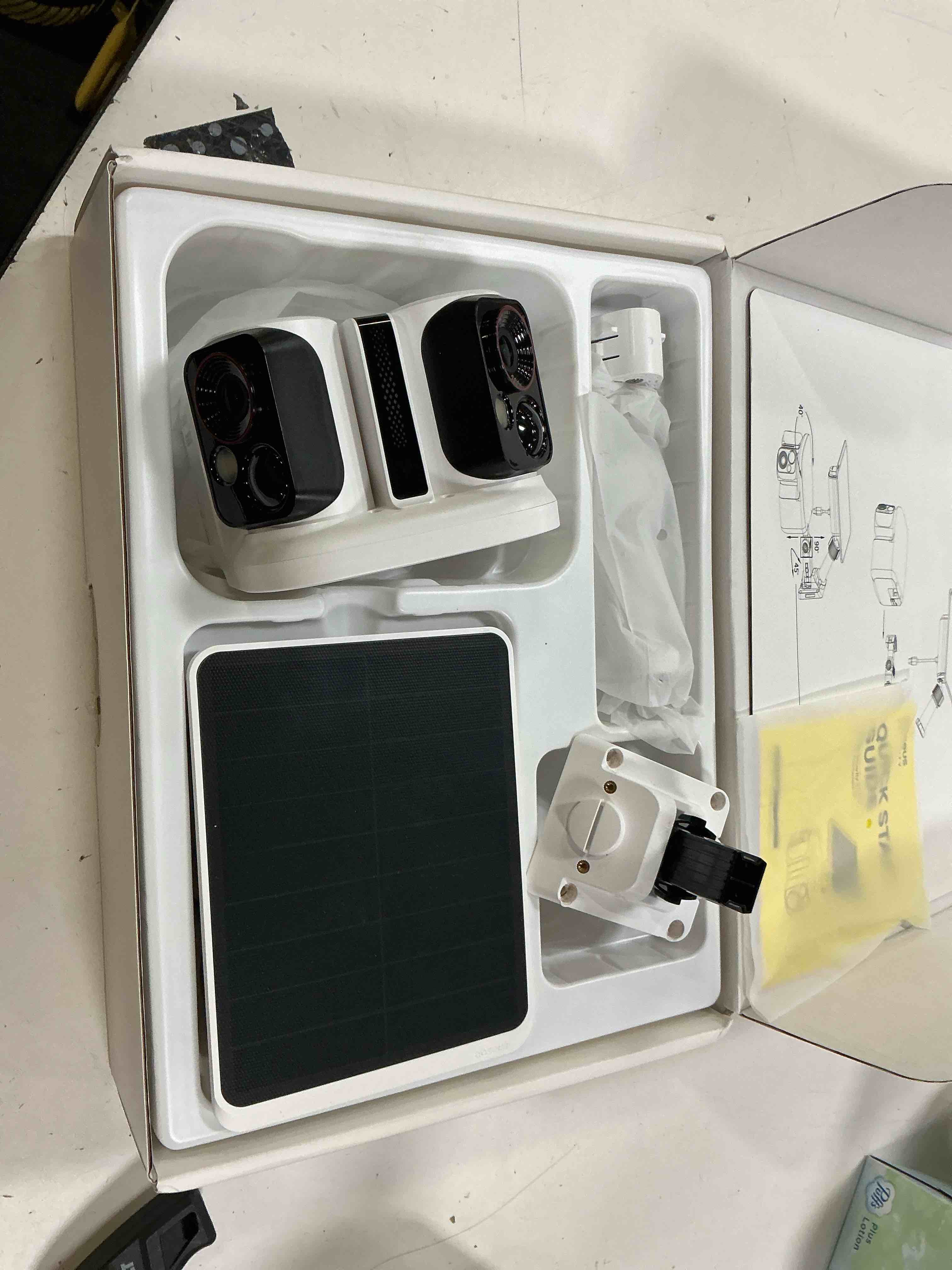 Condition photo showing As Is for baseus x1 pro 3k dual-lens ai solar camera outdoor wireless, no monthly fee | 300° ai tracking, 150-day battery, ip65, local storage up to 512gb, aes+rsa, color night vision, 8x zoom, privacy zones