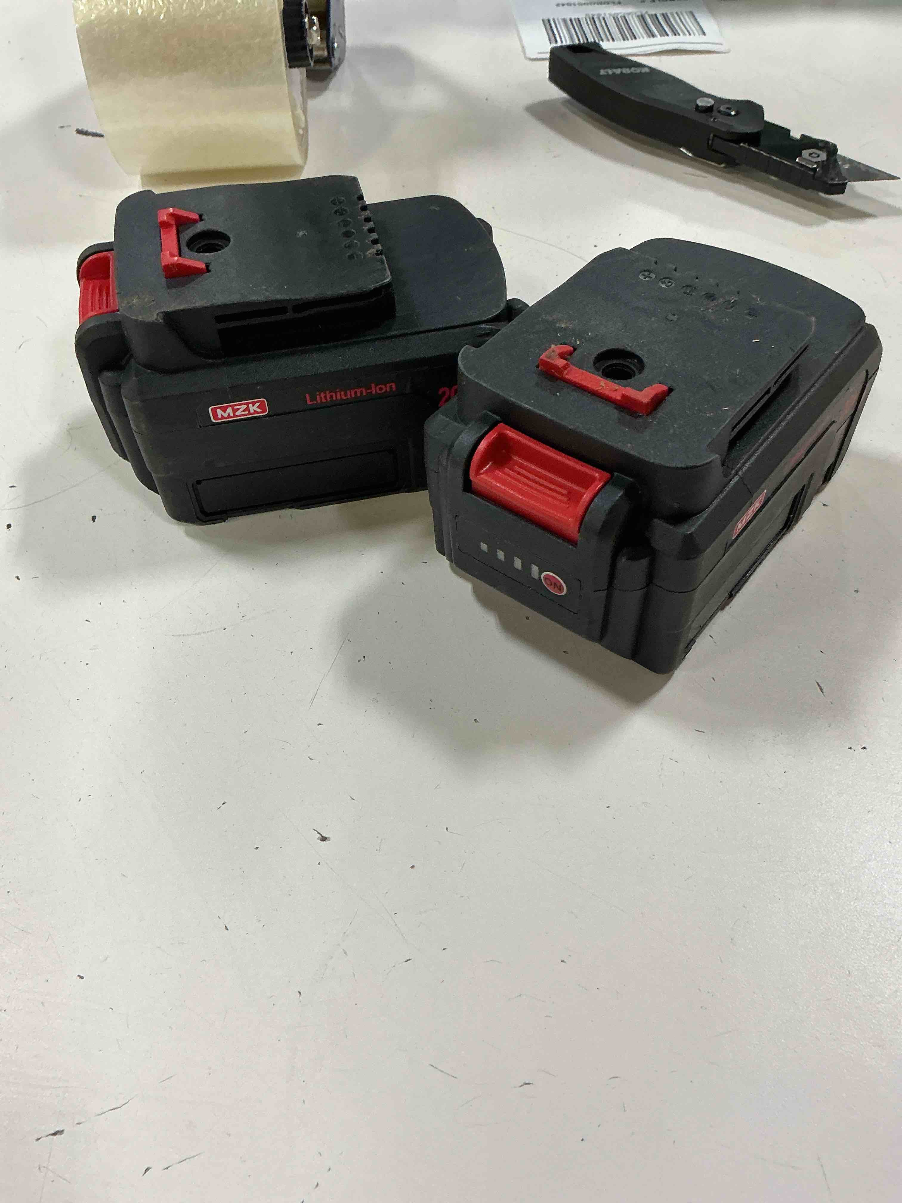 Condition photo showing As Is for mzk oem 20v battery pack et-d1810 4ah, compatible with mzk 50+ power tools et-d1810c, replacement