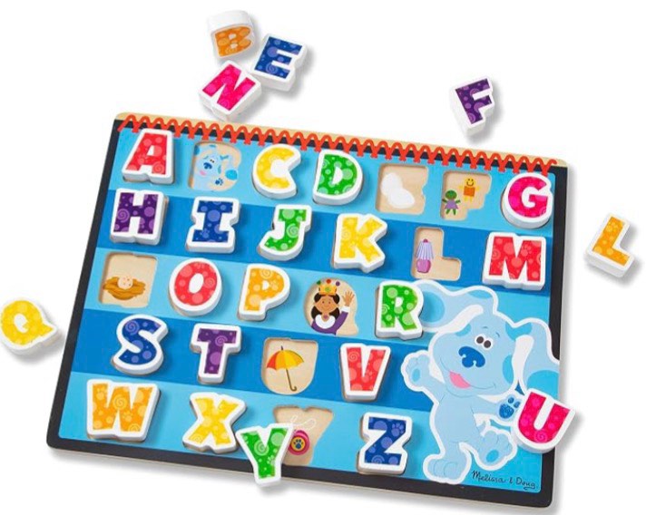 Melissa & Doug Blue's Clues & You! Wooden Chunky Puzzle - Alphabet (26 Pieces) ABC Puzzles, Blues Clues Toys for Ages 3+ (missing parts)