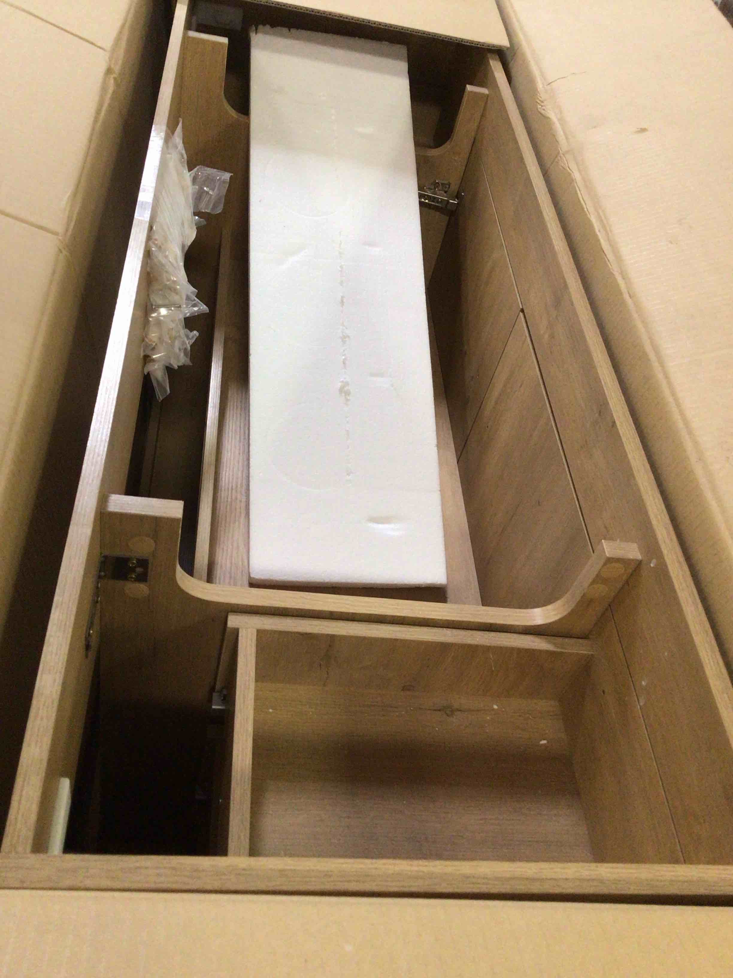 Condition photo showing Good Condition for ((missing sink)) elsa 60” freestanding vanity with reinforced acrylic single sink top