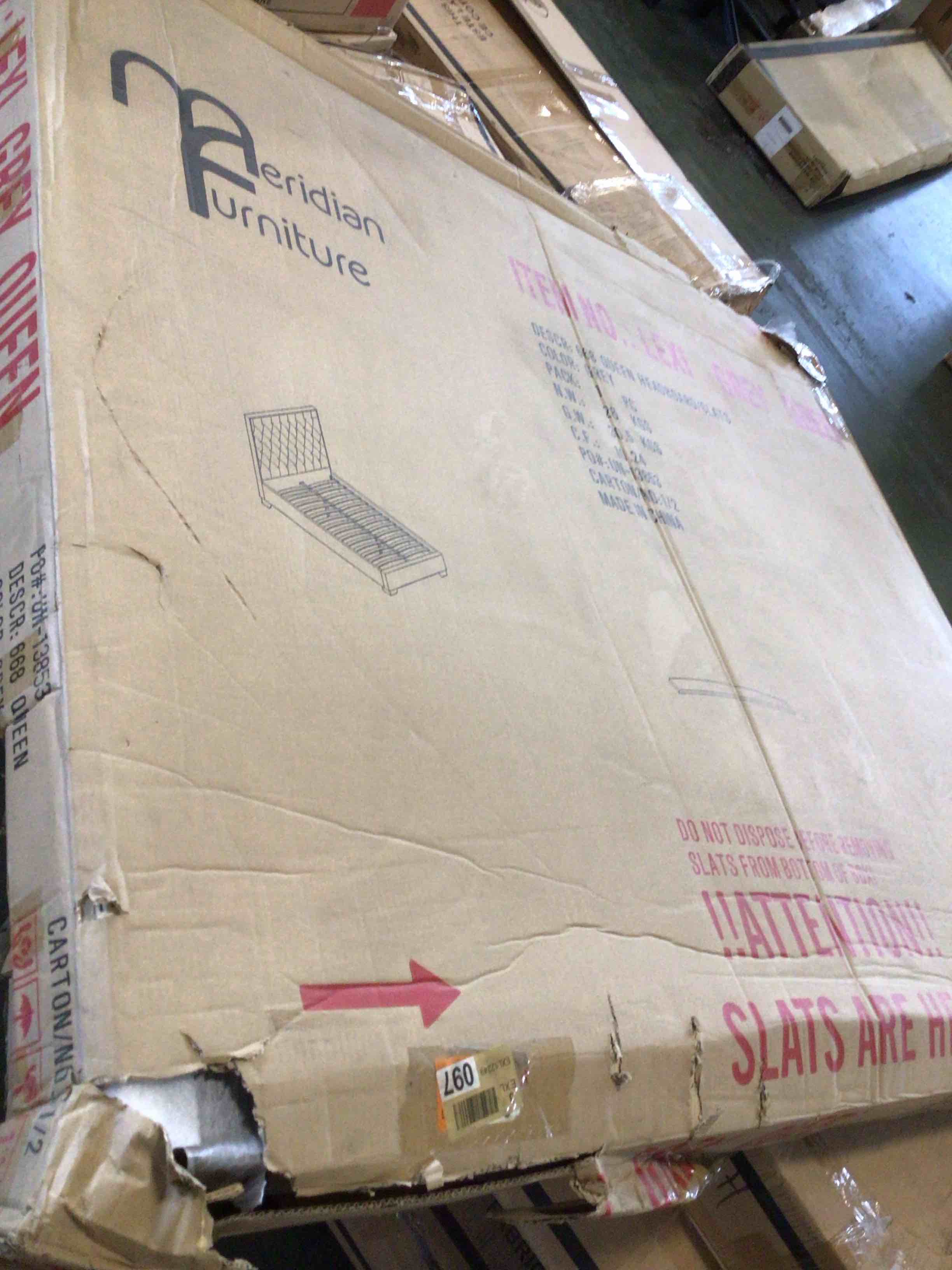 Condition photo showing Good Condition for ((incomplete box 1/2)) lexi grey velvet queen bed - contemporary
