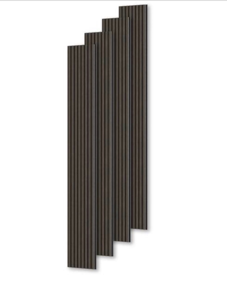 0.9 in. x 1.05 ft. x 8.86 ft. Brown Acoustic/Sound Absorb 3D Oak Overlapping Wood Slat Decorative Wall Paneling 4-Pack