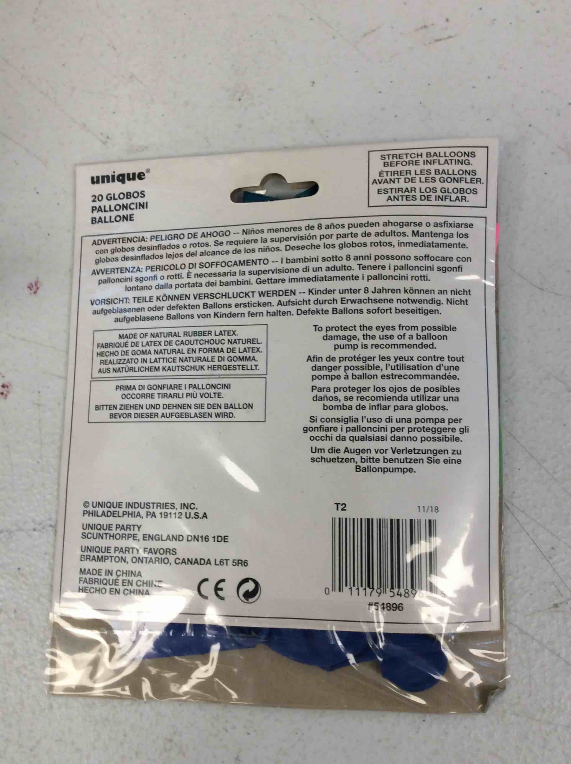 Condition photo showing New/Like New for 12 pack of 20 count birthday balloon (9in)