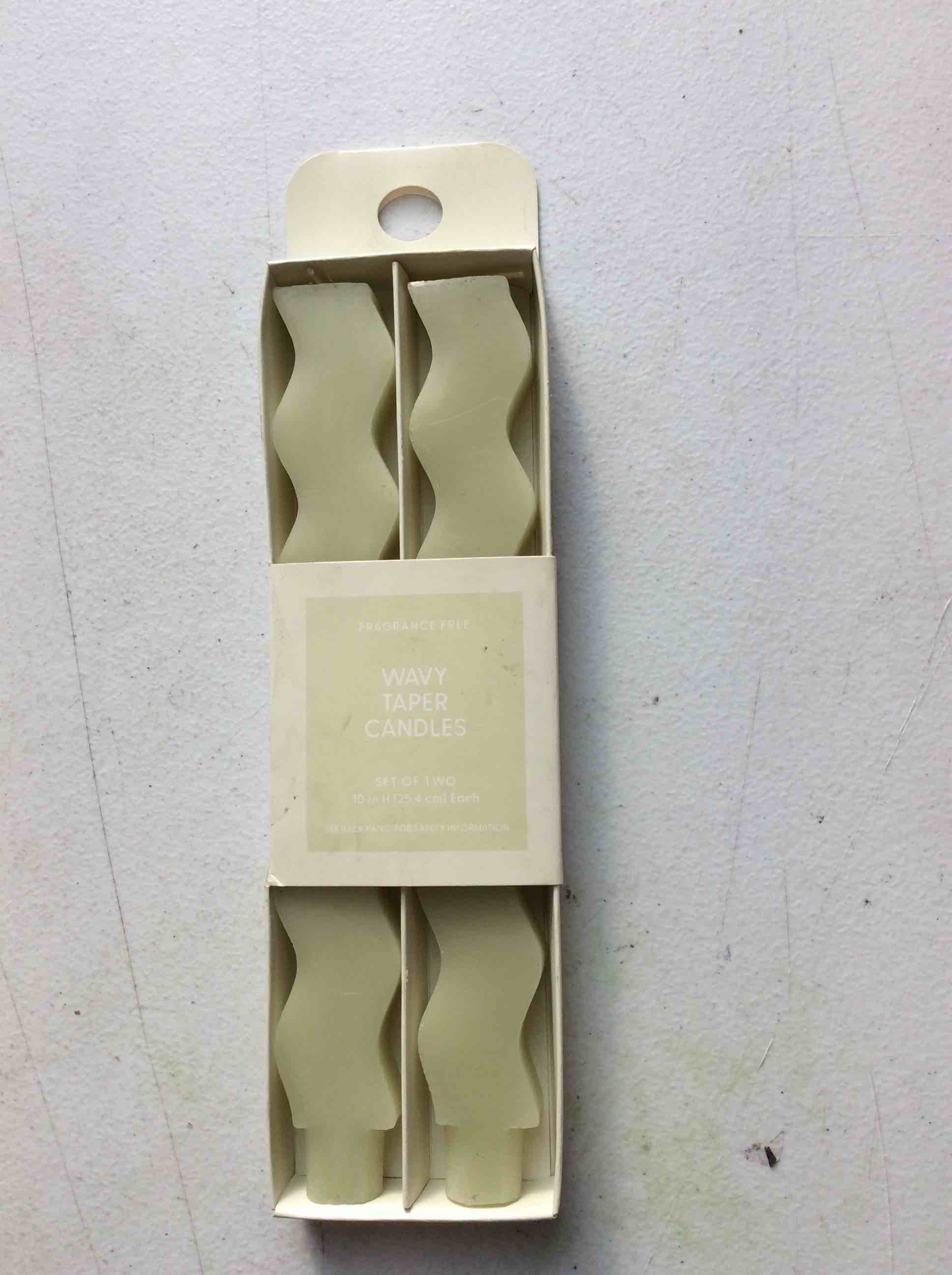 Room Essentials Pistachio Green Wavy Shaped Taper Candles