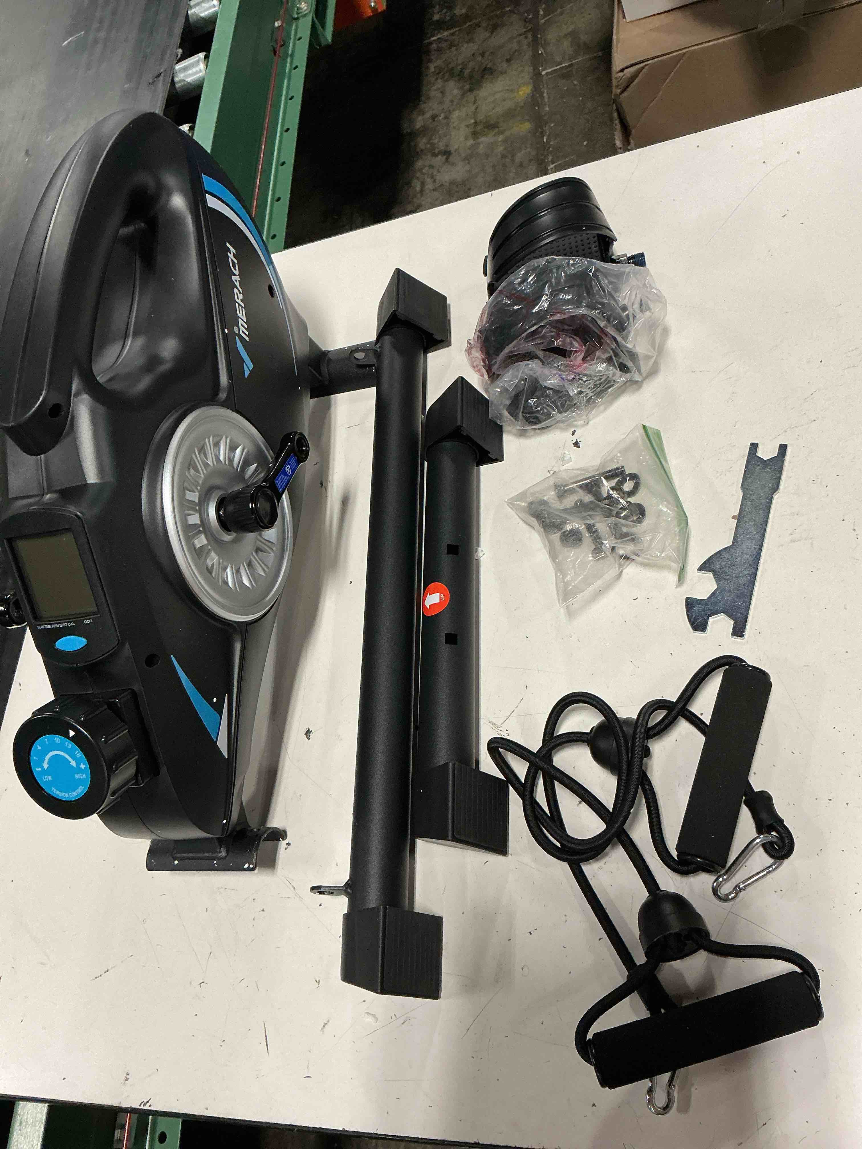 Condition photo showing Good Condition for under desk bike pedal exerciser, quiet magnetic mini exercise bike with merach app for arm, leg recovery, physical therapy, smooth foot desk cycle black & blue