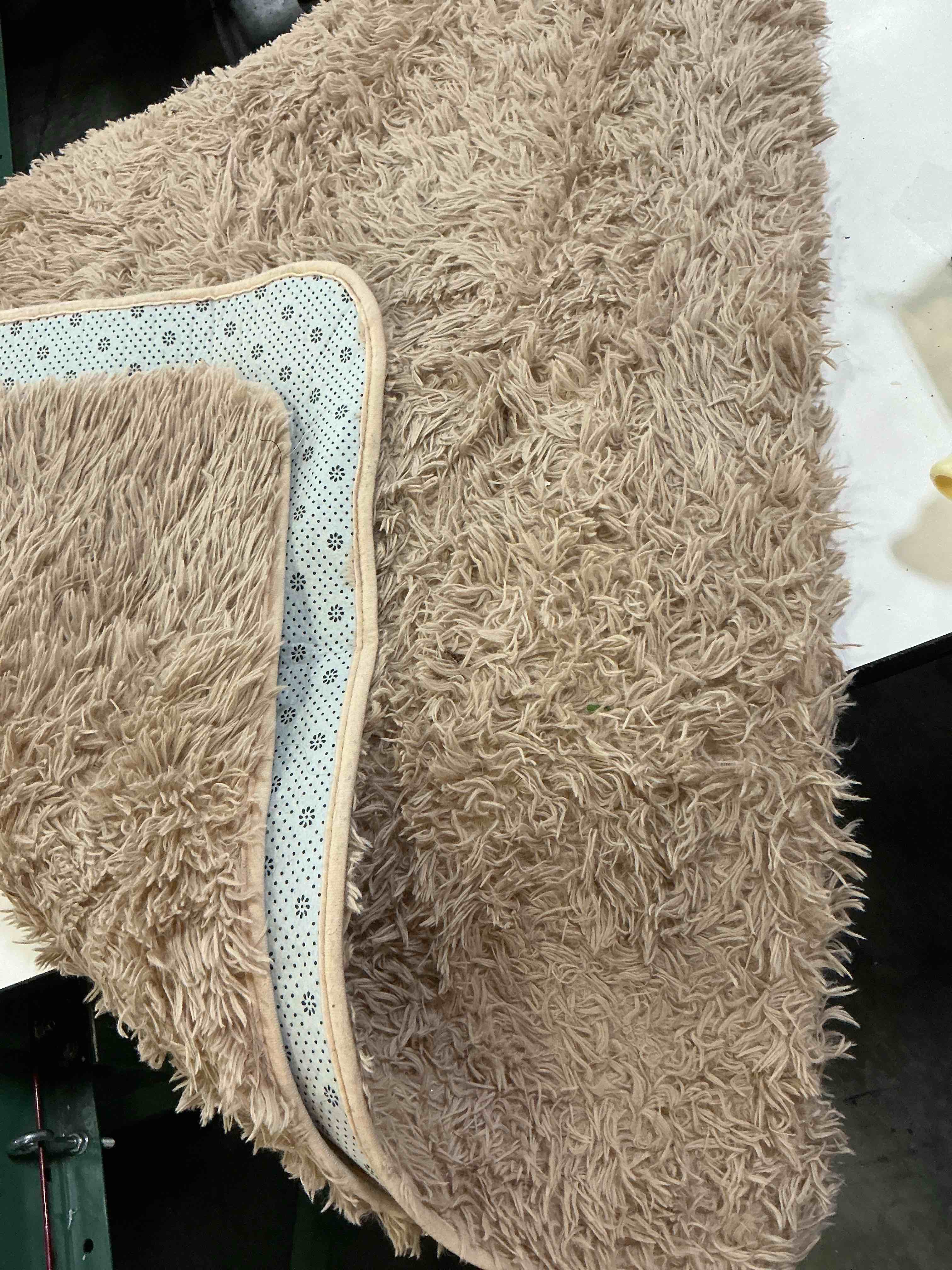 Condition photo showing As Is for rezutan fluffy rug for living room bedroom, large comfy modern shaggy fuzzy kids rug, plush indoor nursery classroom home decor bedside with non-slip bottom, camel, (medium)