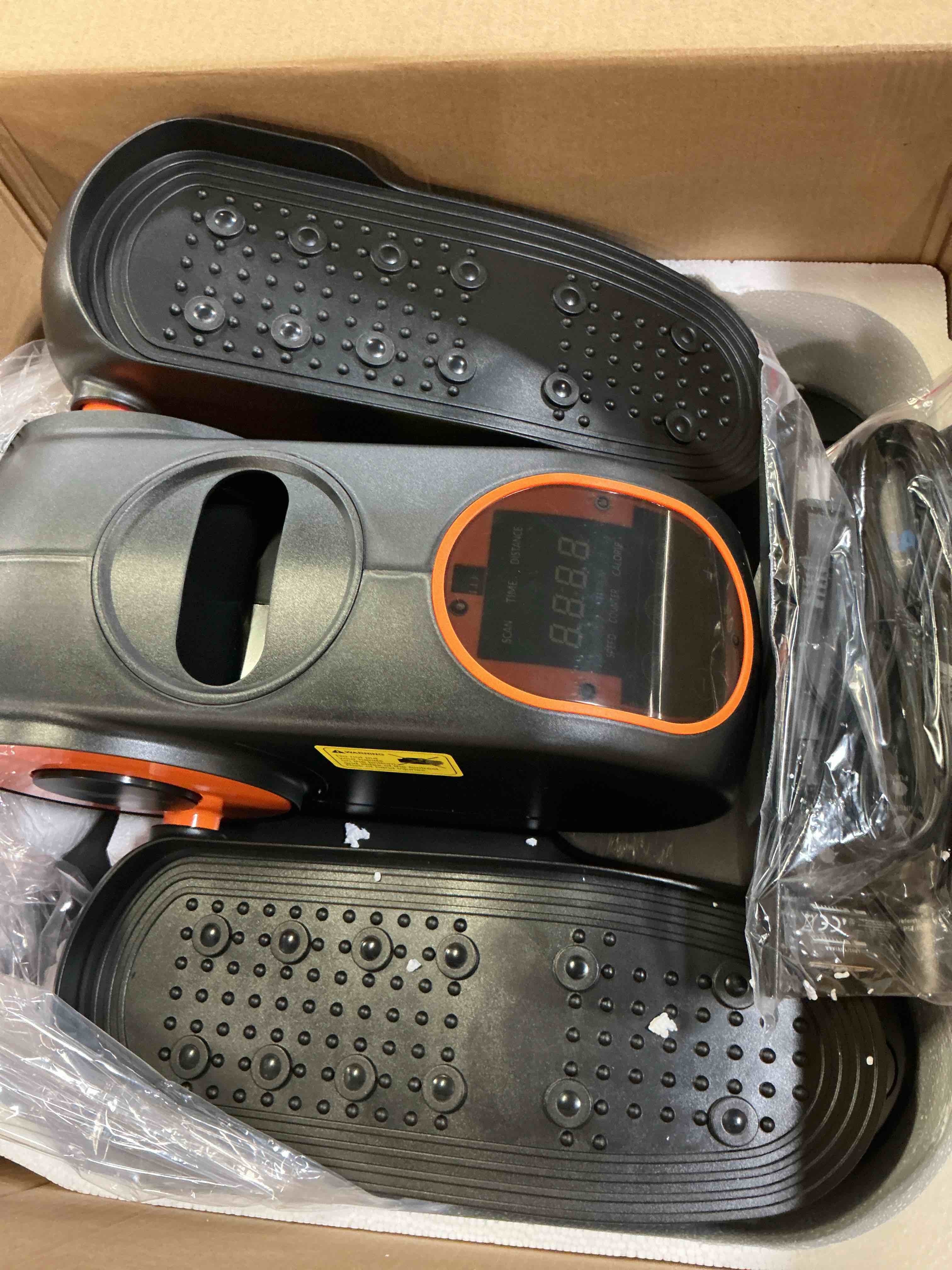 Condition photo showing Good Condition for merach under desk elliptical, leg exerciser while sitting for seniors | quiet portable electric seated pedal exerciser machine with remote control & 12-speeds for home office orange