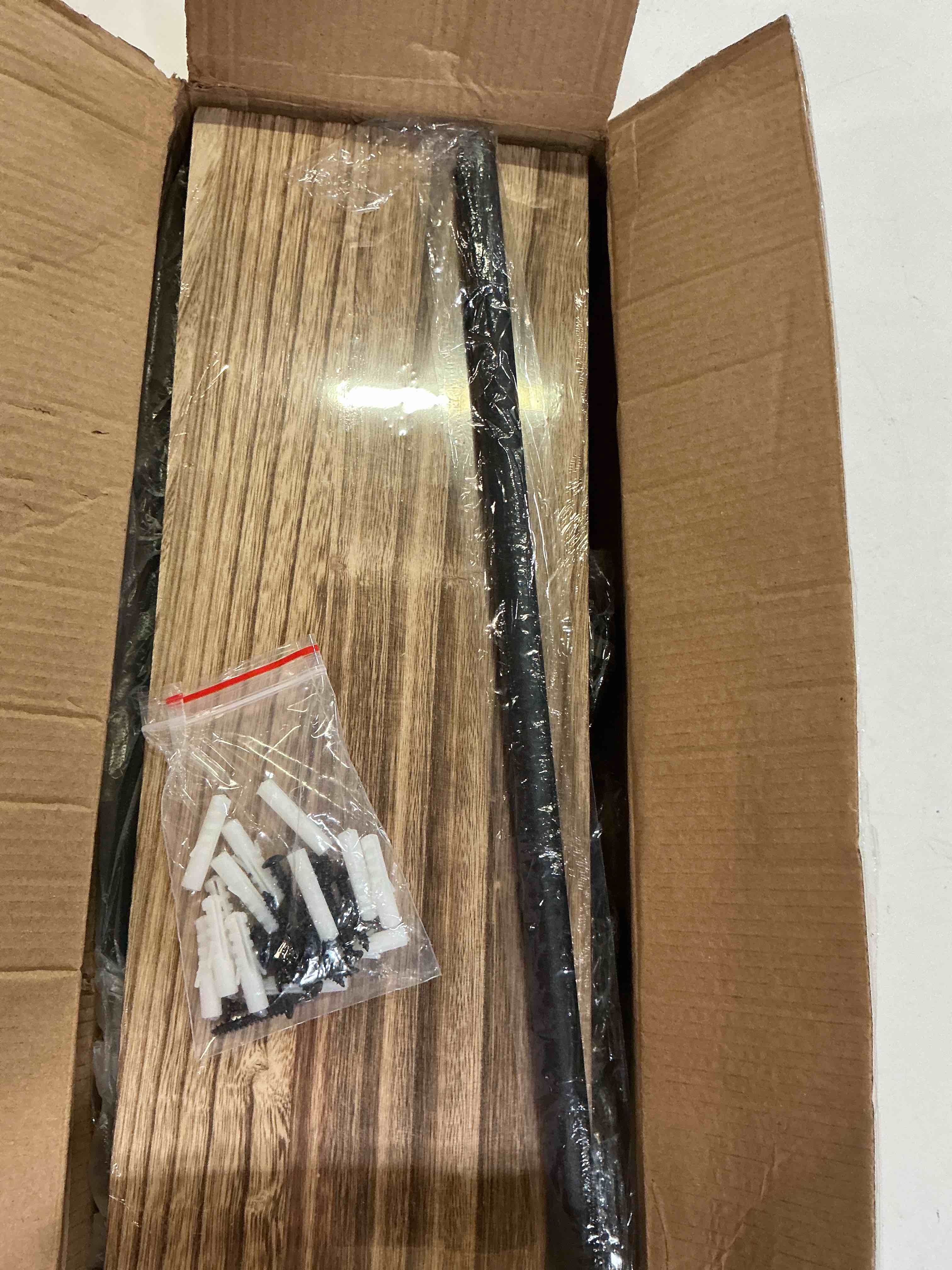 Condition photo showing New/Like New for bathroom shelves wall mounted, rustic farmhouse pipe shelves, 2-tier, industrial shelving over toilet, floating shelf decor for bathroom, kitchen, bedroom, living room 17.3 inch