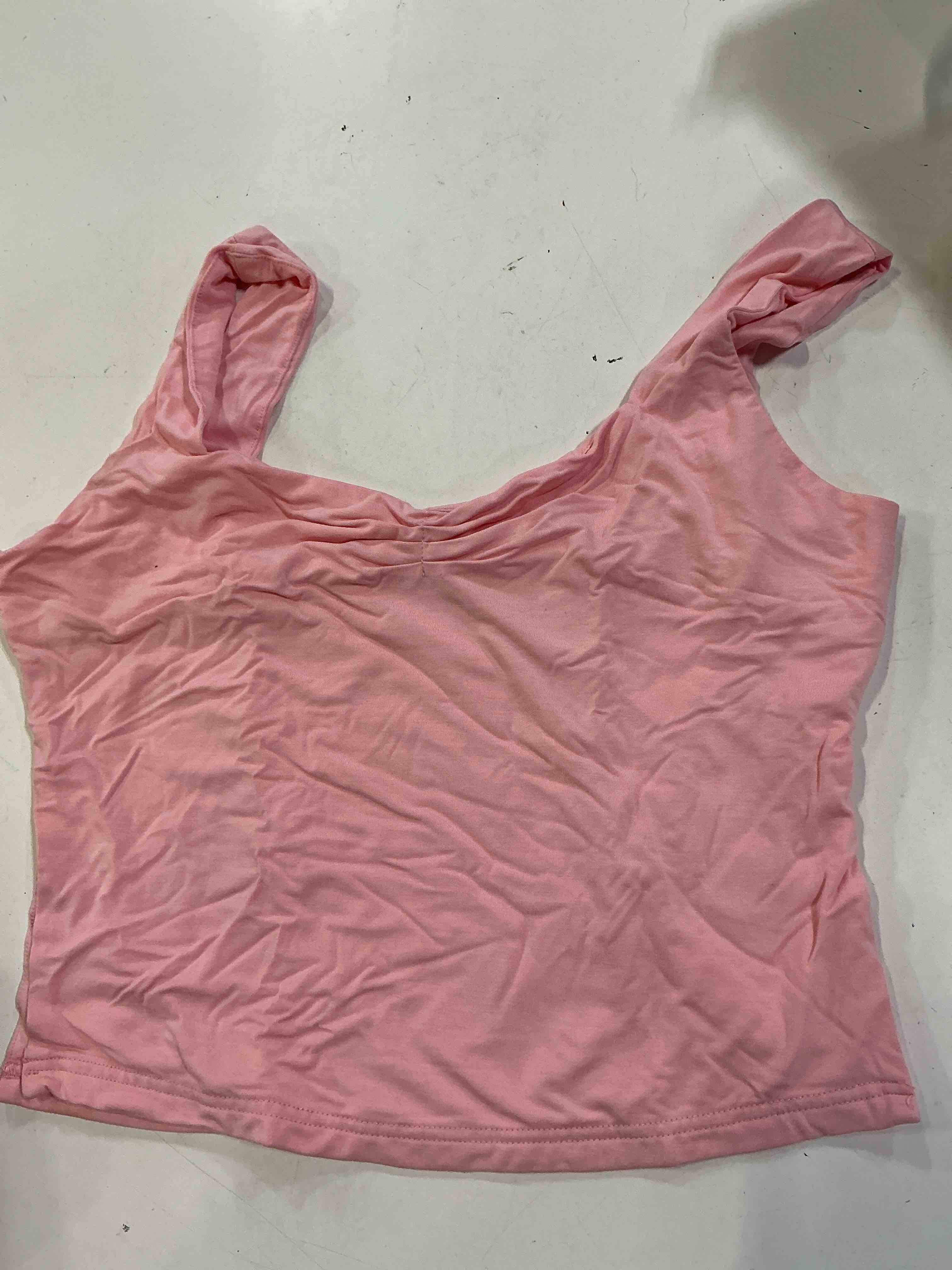 Condition photo showing Good Condition for tiulzial women's sleeveless backless crop tank top sexy pleated bustier sweetheart neck strappy y2k cami cropped tops size l