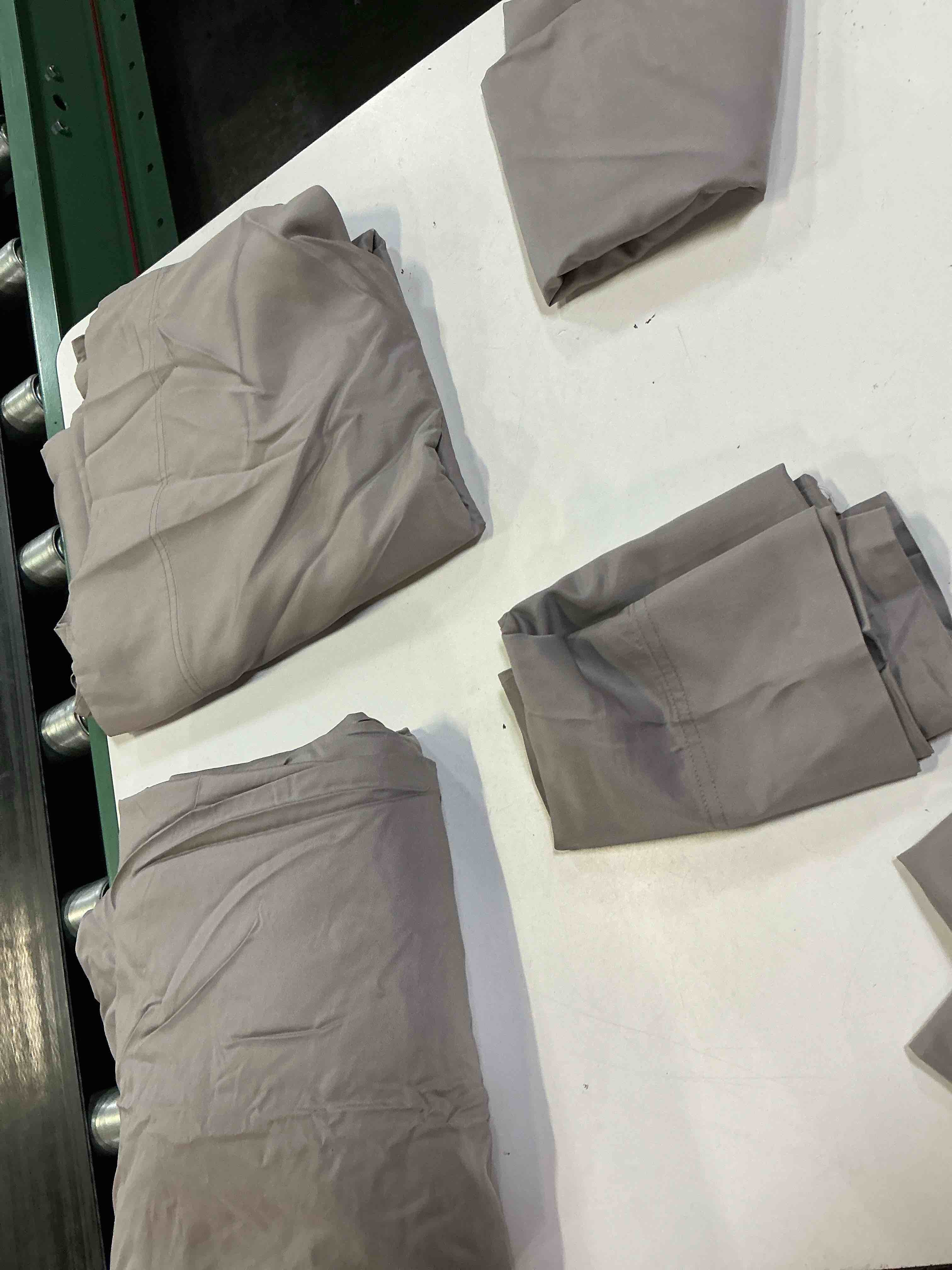 Condition photo showing As Is for phf 100% rayon derived from bamboo sheets queen size, gray mist 4pcs | cooling sheets for hot sleepers, wider elastic band & 16" deep pocket, luxury silky soft & breathable hotel bedding set