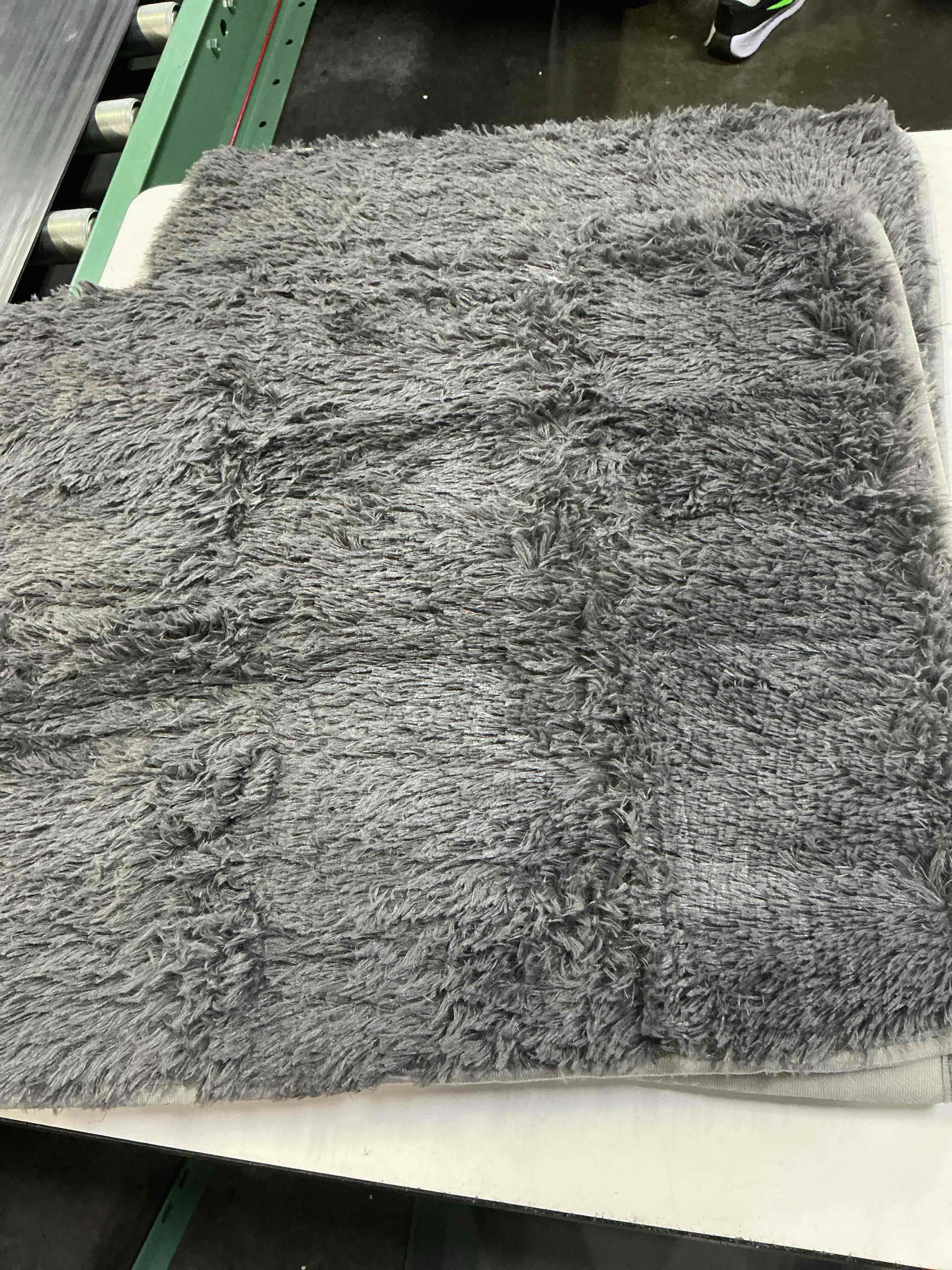 Condition photo showing As Is for ophanie runner rug for hallway, 2x5 upgrade non-slip fluffy soft bedside rugs, bedroom living room grey shaggy gray carpet for kids girls boys dorm nursery home decor aesthetic