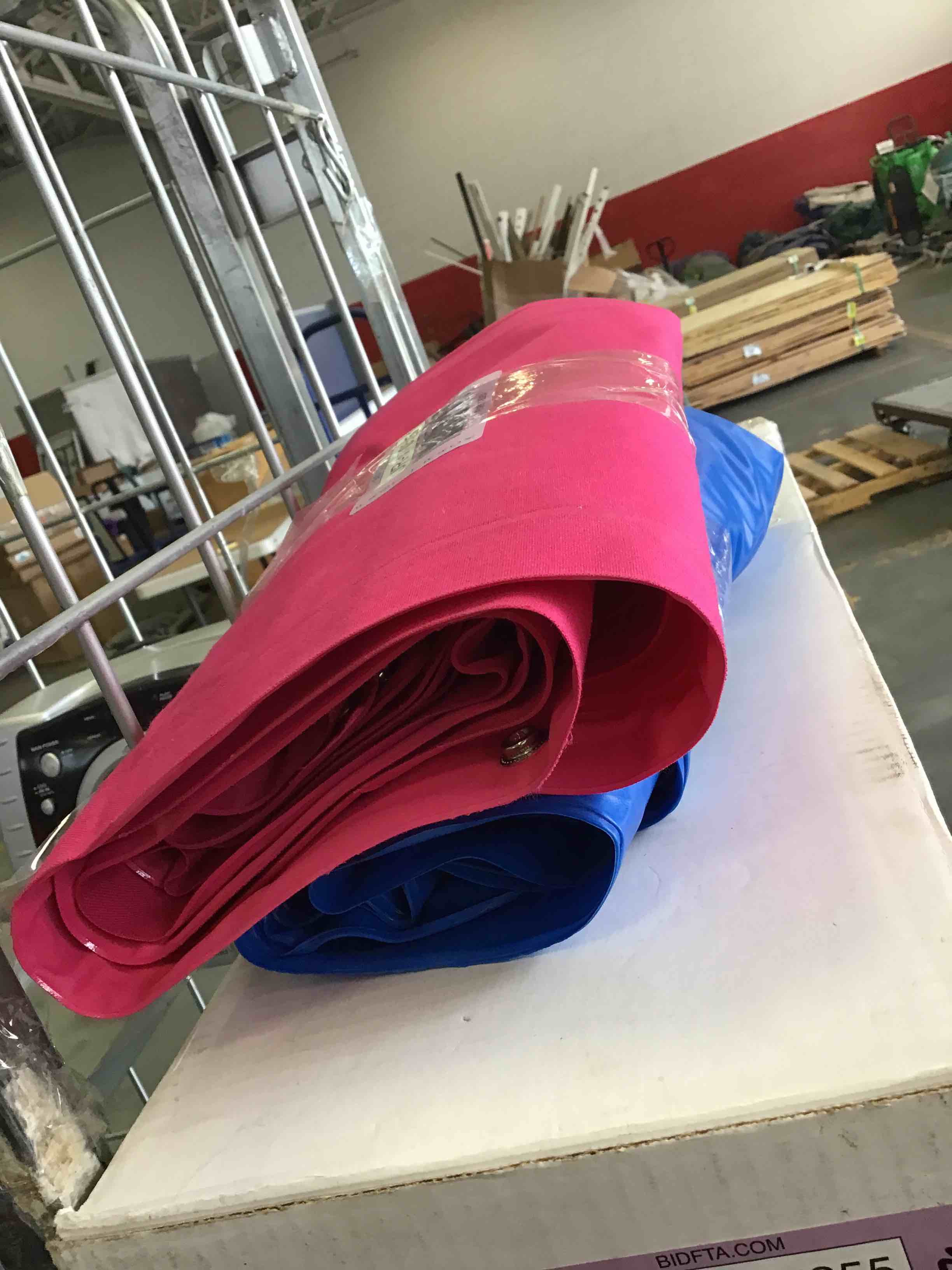 pink canvas body float and blue  body float for pool