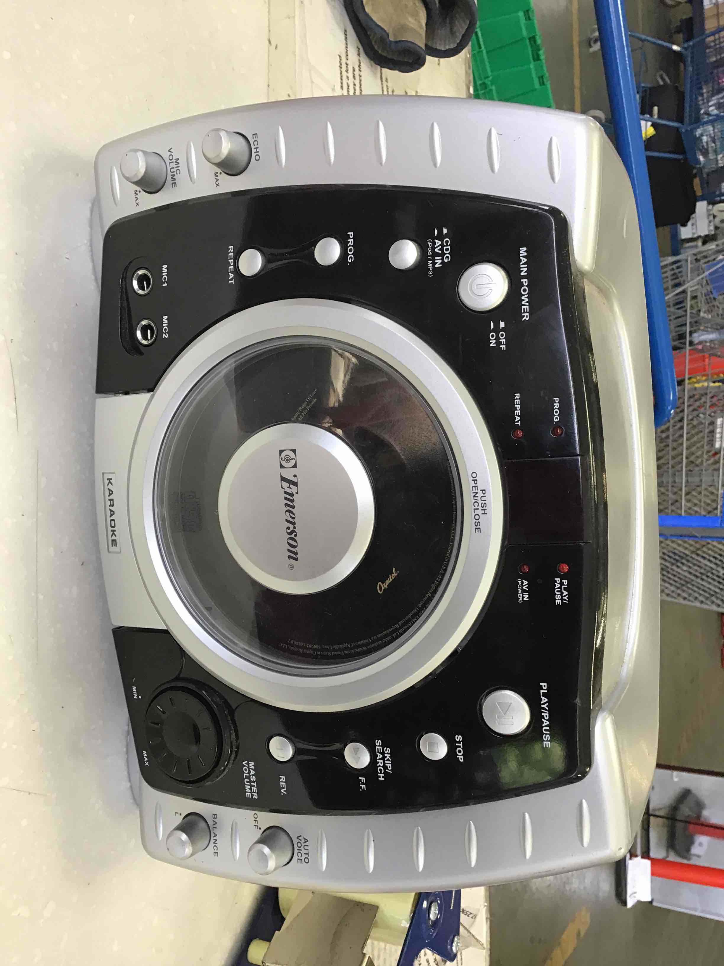 Emerson portable karaoke machine base unit with power cord 