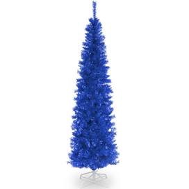 Turnmeon 6 ft Blue Tinsel Christmas Tree