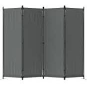 Room Dividers Folding Privacy Screens 4 Panel Partition (Grey)