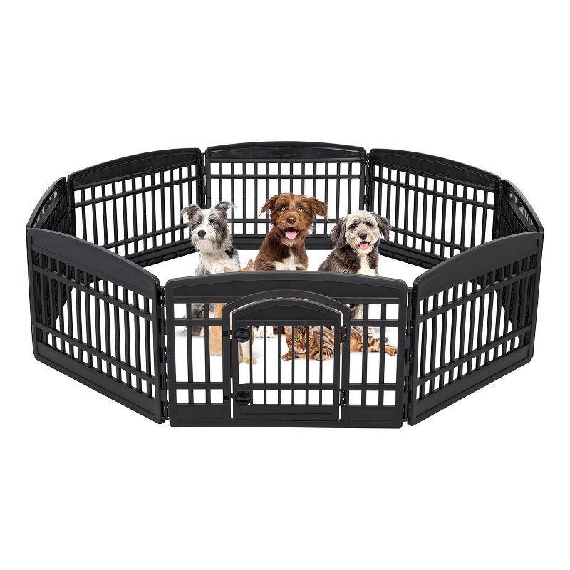  Plastic Dog Exercise Pet Playpen (8 Panels, 2 With Doors)