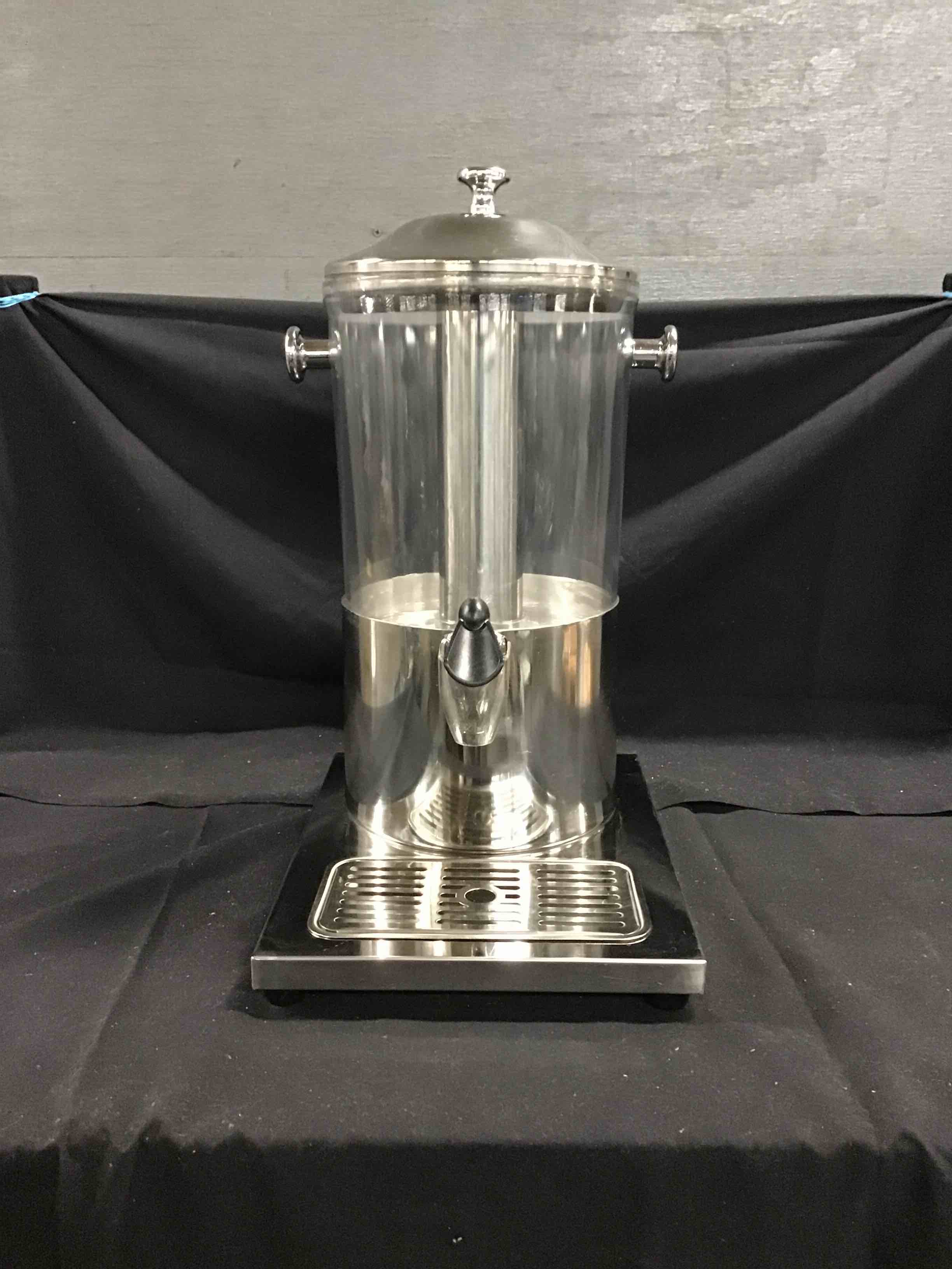 Hubert 2 Gallon Stainless Steel Drink Beverage Dispenser with Centre Ice Core and Drip Trays