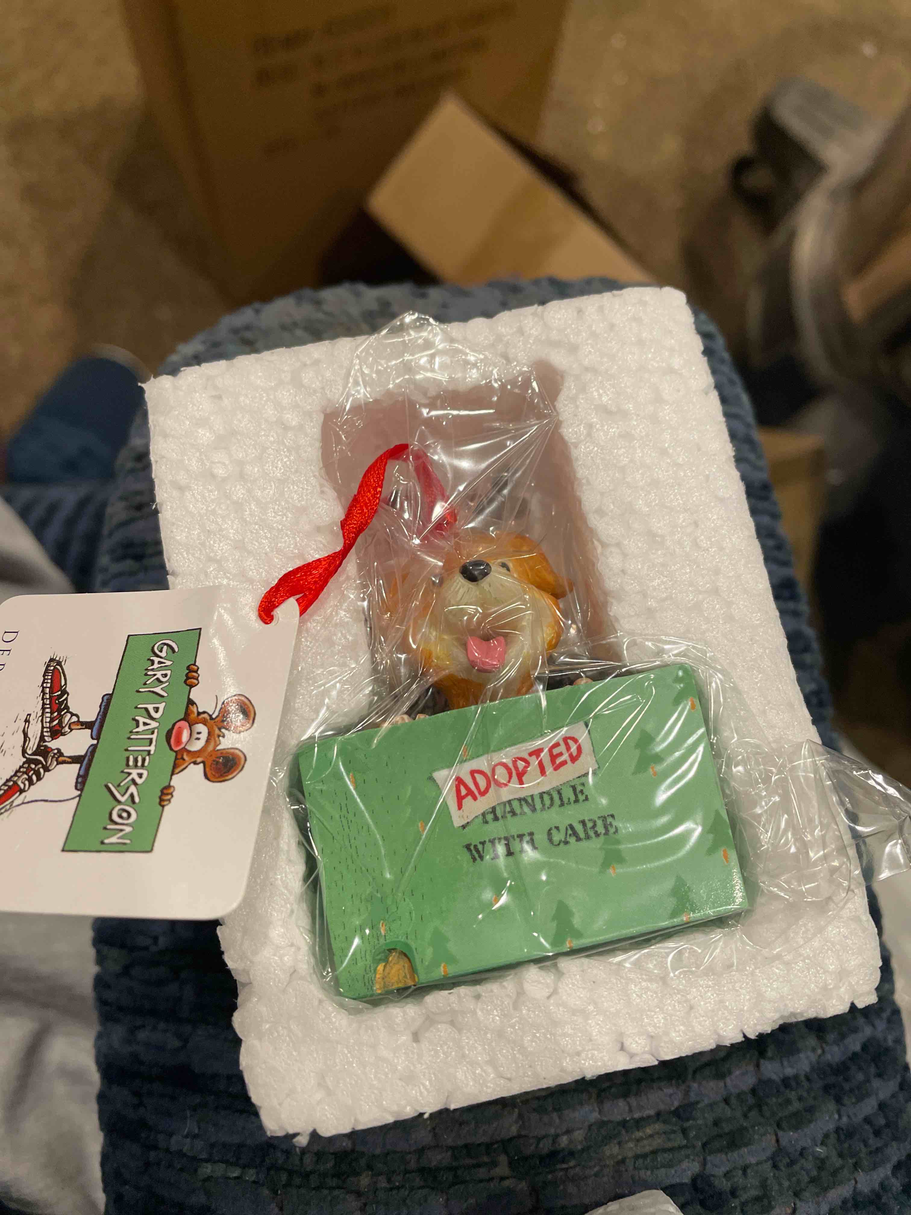 Department 56 Gary Patterson Adopted for Christmas Dog Hanging Ornament, 3.375", Multicolor