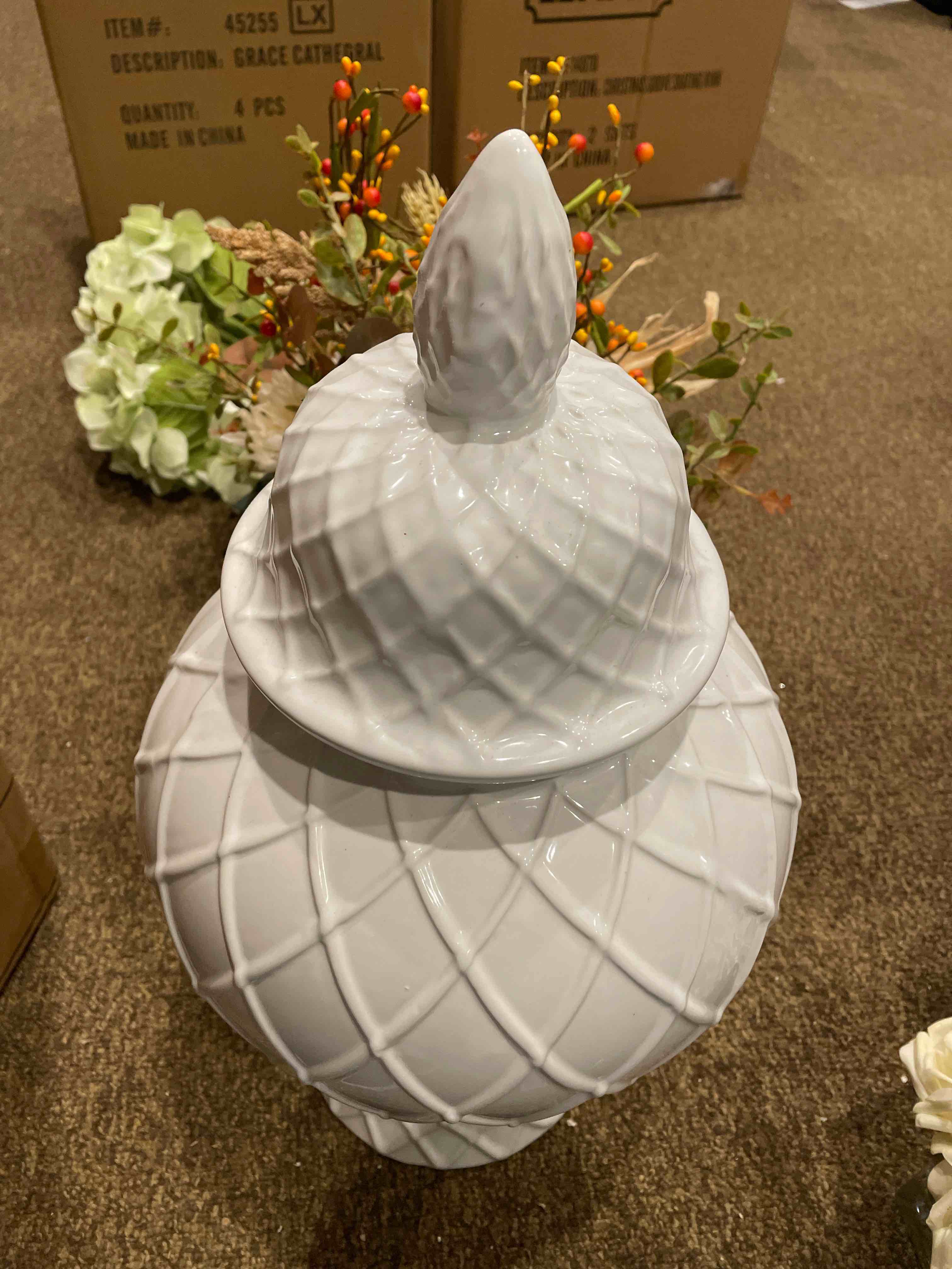 White Ceramic 21” Decoration 