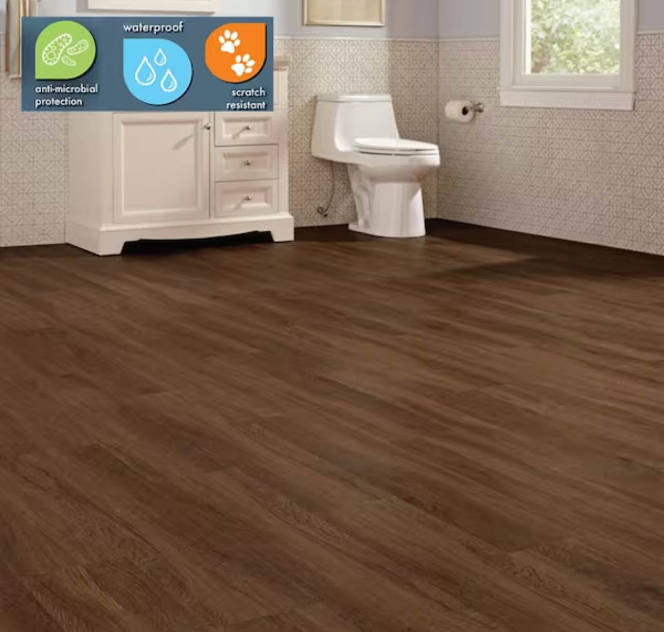Shadow Hickory 7.1 in. x 47.6 in. Luxury Vinyl Plank Flooring (18.73 sq. ft. / case)