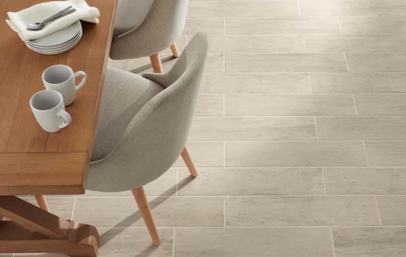 TrafficMaster Capel Bianco 6 in. x 24 in. Matte Ceramic Floor and Wall Tile (17 sq. ft./Case)