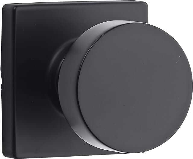 naubea Dummy Door Knob Interior, Matte Black Door Knobs for Bifold Closet Doors, Heavy Duty Round Modern Door Handle, 2 Pack