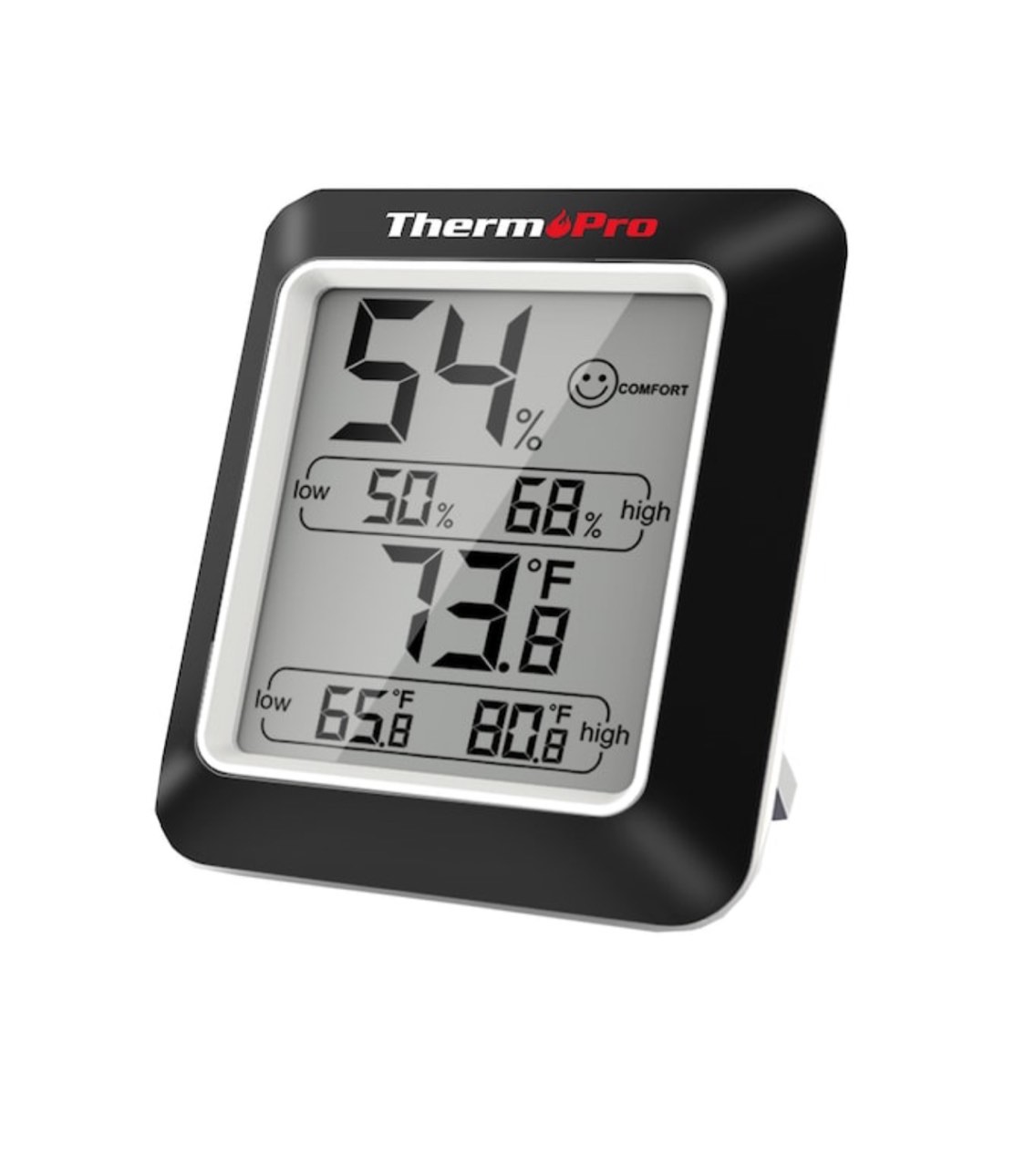 ThermoPro Digital Wireless Indoor or Outdoor Black Hygrometer and Thermometer