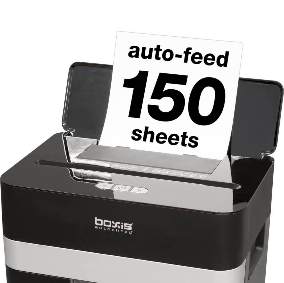 Boxis 150-Sheet Micro-Cut Shredder, Black, AD150T