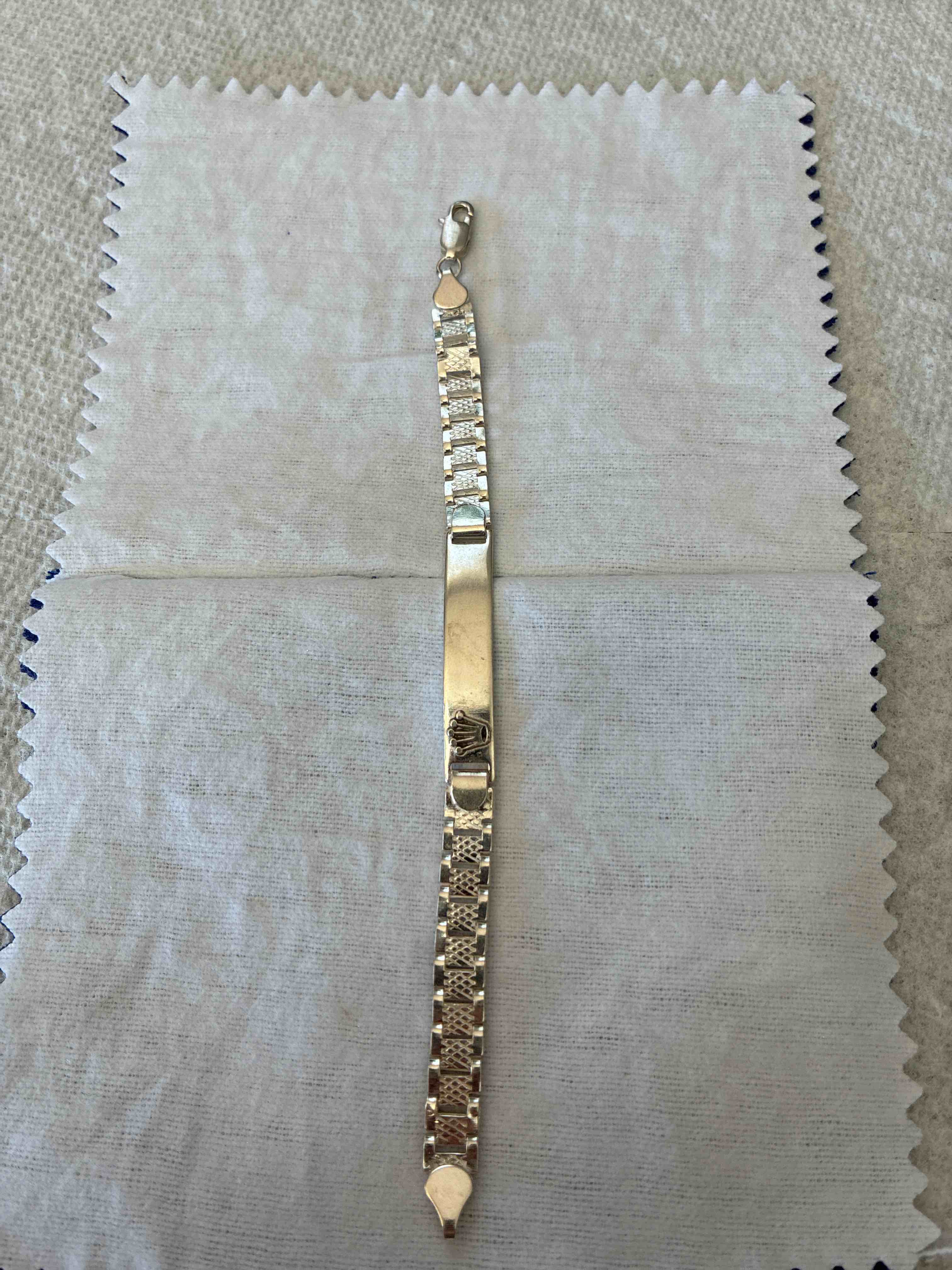 Handmade In Mexico Authentic Sterling Silver 925 Bracelet With Box Clip, 16CM