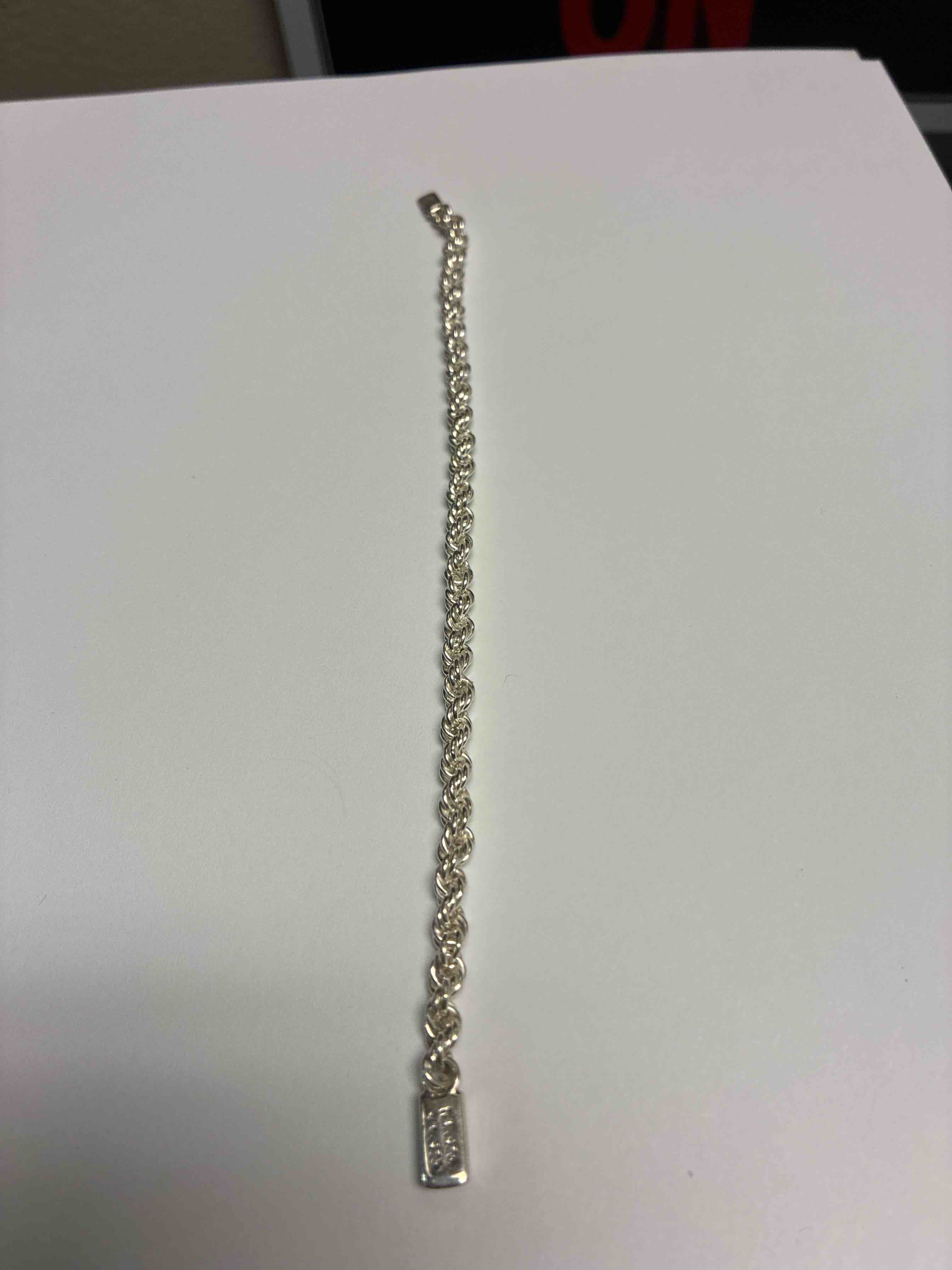 Handmade In Mexico Authentic Sterling Silver 925 Bracelet With Box Clip, 16CM
