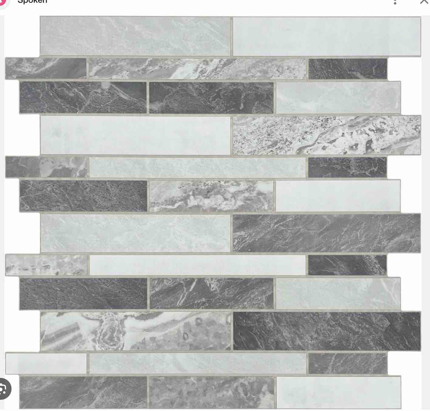 11.3" Wx 11.1" L Engineered Stone Peel and Stick Mosaic Tile