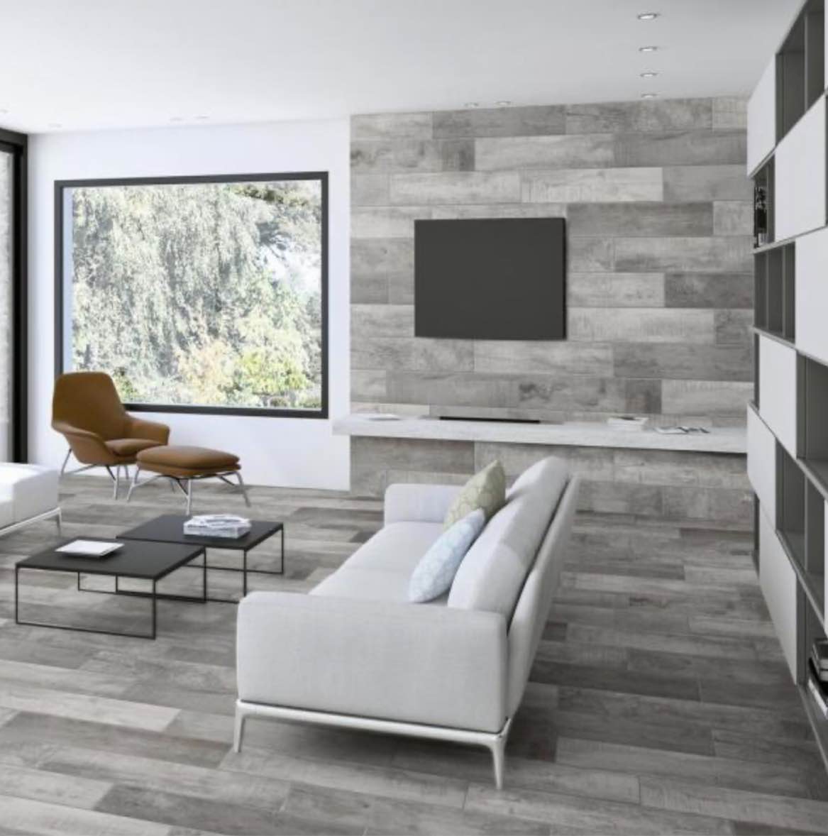 Florida Tile Home Collection Wind River Grey 6 in. x 24 in. Porcelain Floor and Wall Tile (14 sq. ft. / case), 3 boxes, 42 square feet total, bid per square feet 