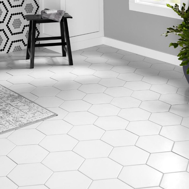 Emser Tile Bauhaus Hexagon Gray, 9 in. x 10 in., 5.39 square feet per box, 2 boxes, 10.78 square feet total, bid per square feet (similar to stock photo)