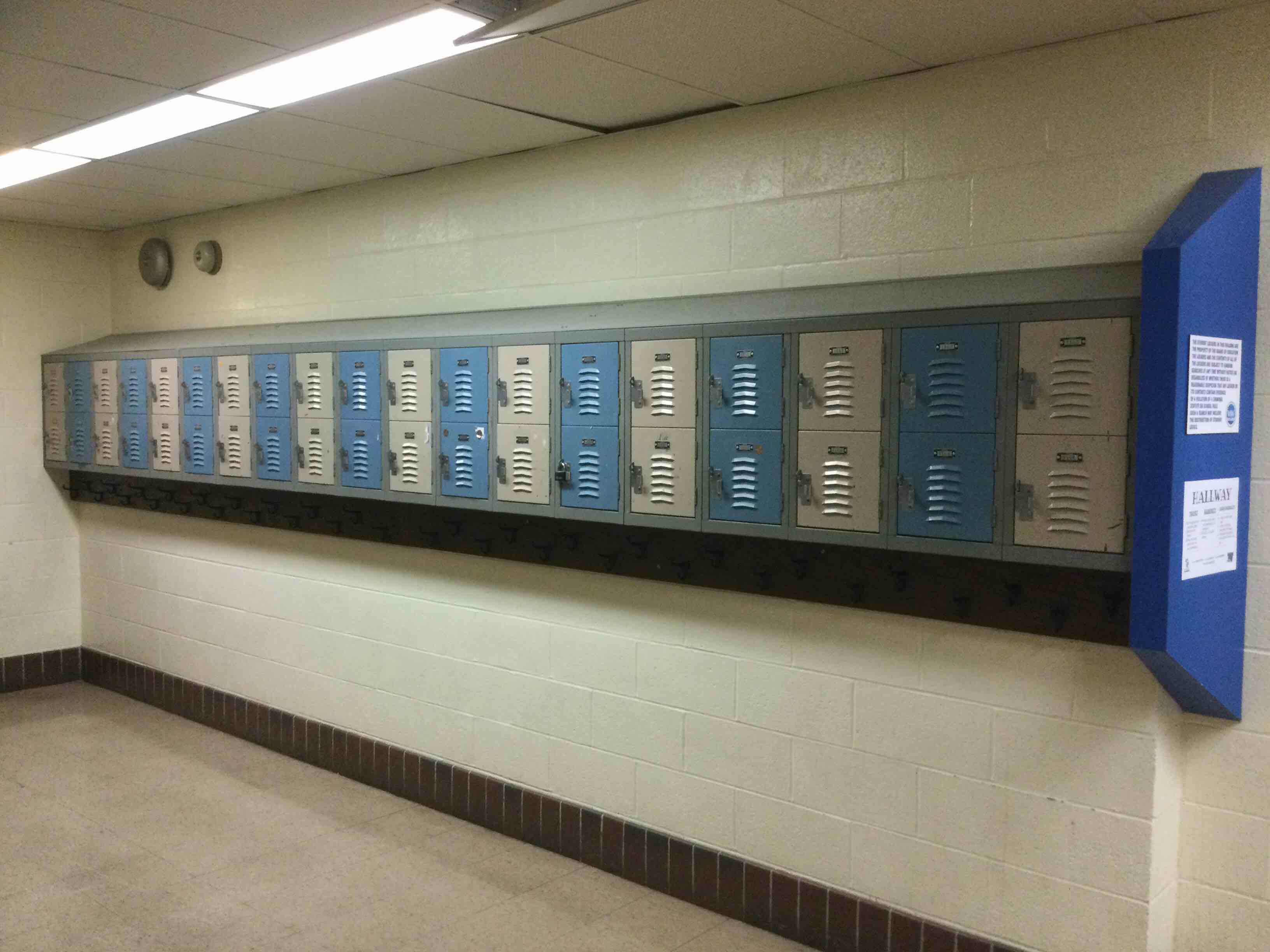 Second Floor Lockers And Coat Hook Rack, Across From Room 206, B129-B166