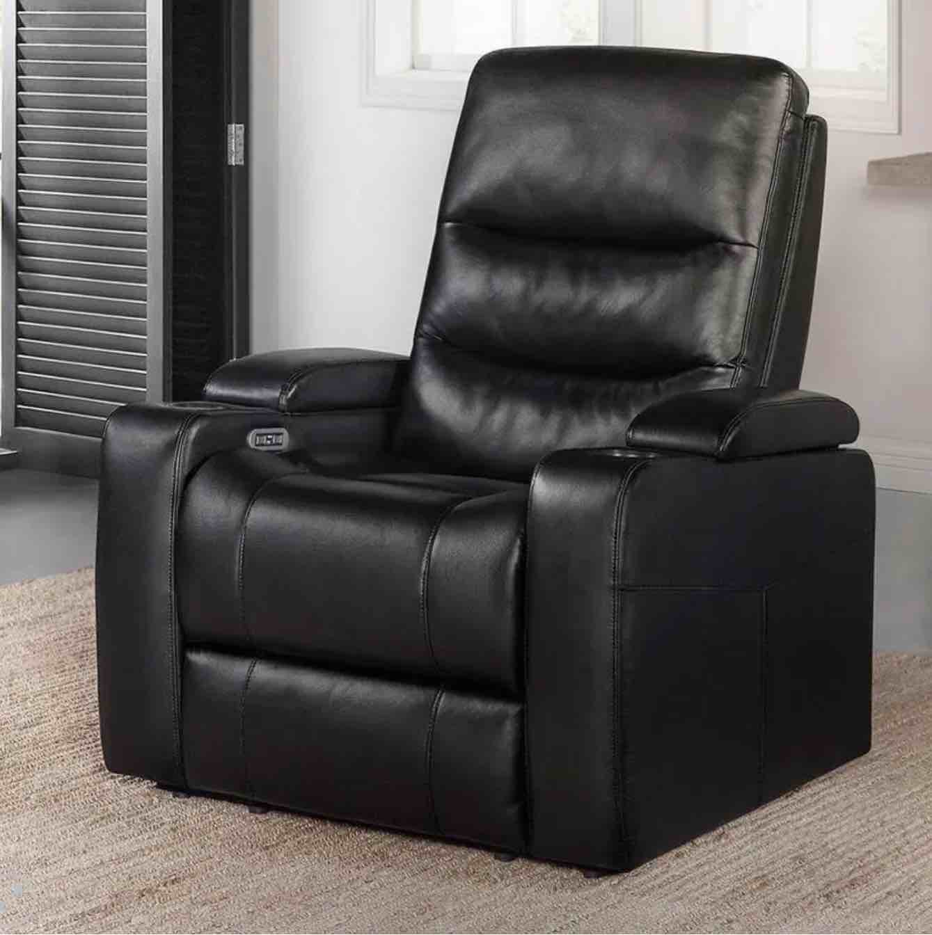 Serta Home Theater Power Recliner with USB charging ports and In-Arm Storage, Assorted Colors 