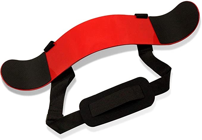 Enuo Aluminum Adjustable Arm Blaster ?Fitness Strength Training Equipment for Biceps and Triceps?Bicep Isolator for Home Gym?Red/Black?