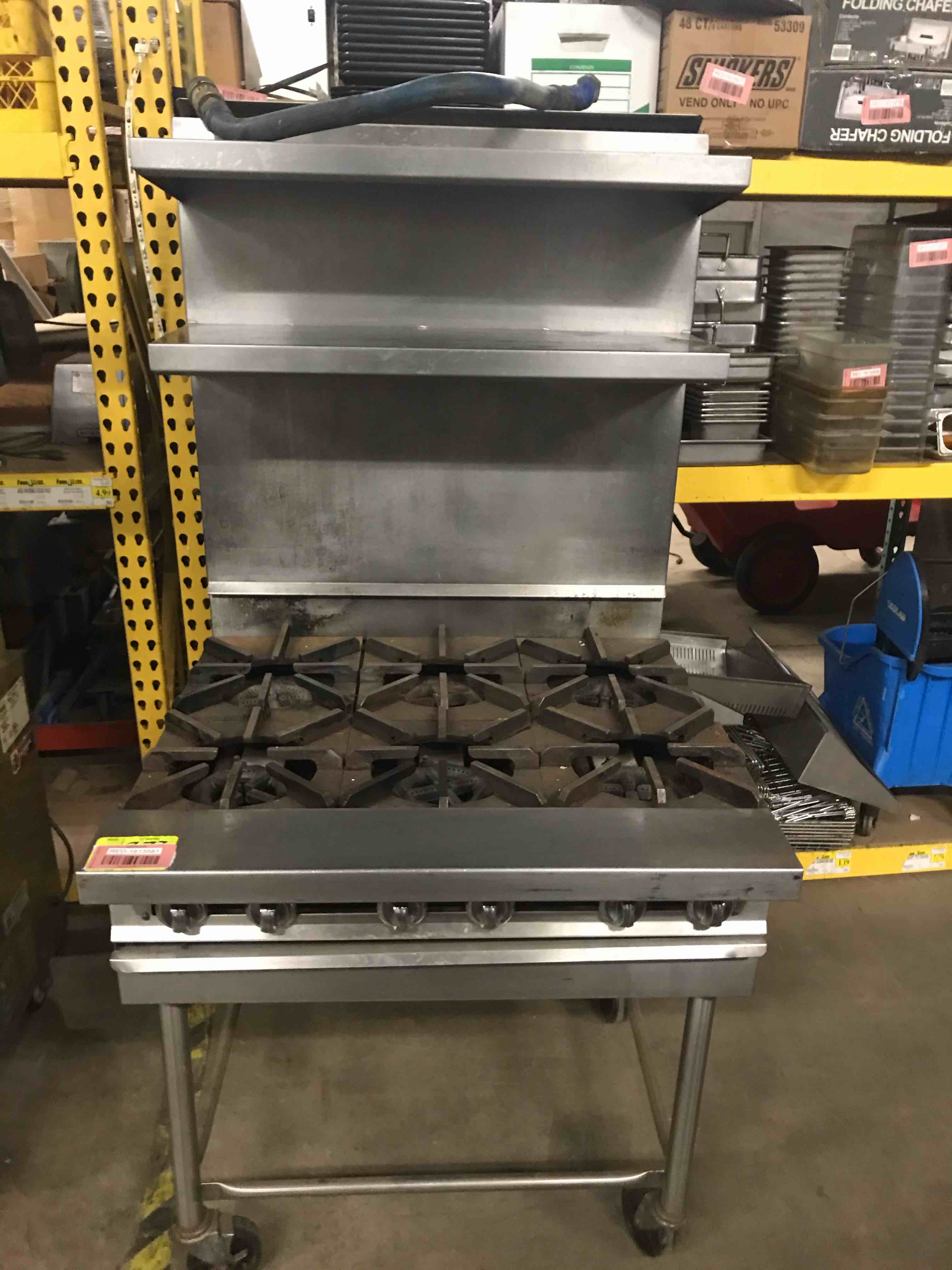 Jade 6 Burner Natural Gas Stove with 1” Gas Hook-Up