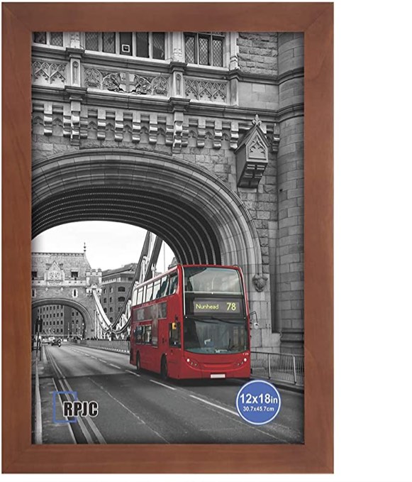 RPJC Solid Wood 14x18 Inch Wide-frame Poster Frames for Wall Mounting Hanging Picture Frame Brown