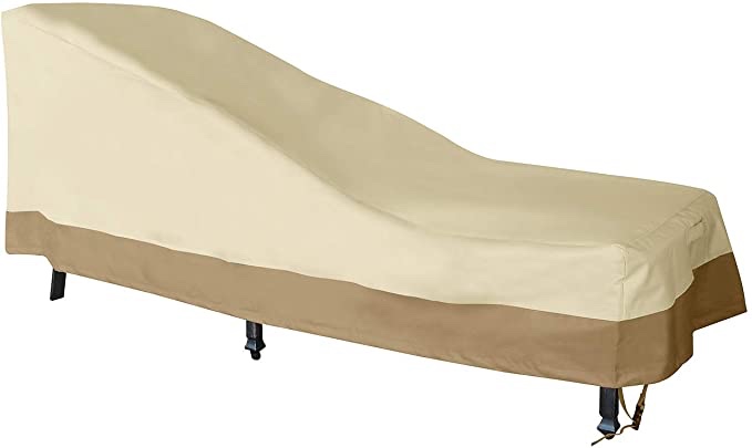 Vanteriam Patio Chaise Lounger Cover, Heavy Duty Waterproof 600D Oxford Fabric Outdoor Furniture Lounge Chair Cover for All Weather Protection, Large Size W29.5''x D78''x H32''/14''