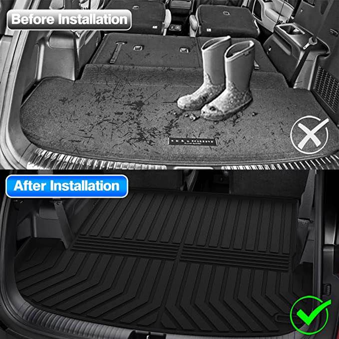 T TGBROS Custom Fit Cargo Mat, All Weather Rear Cargo Liner Trunk Liner Odourless TPO Non-Slip