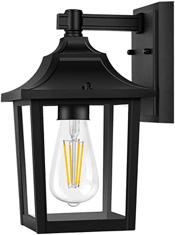 Outdoor wall mount light, black, 2 pack