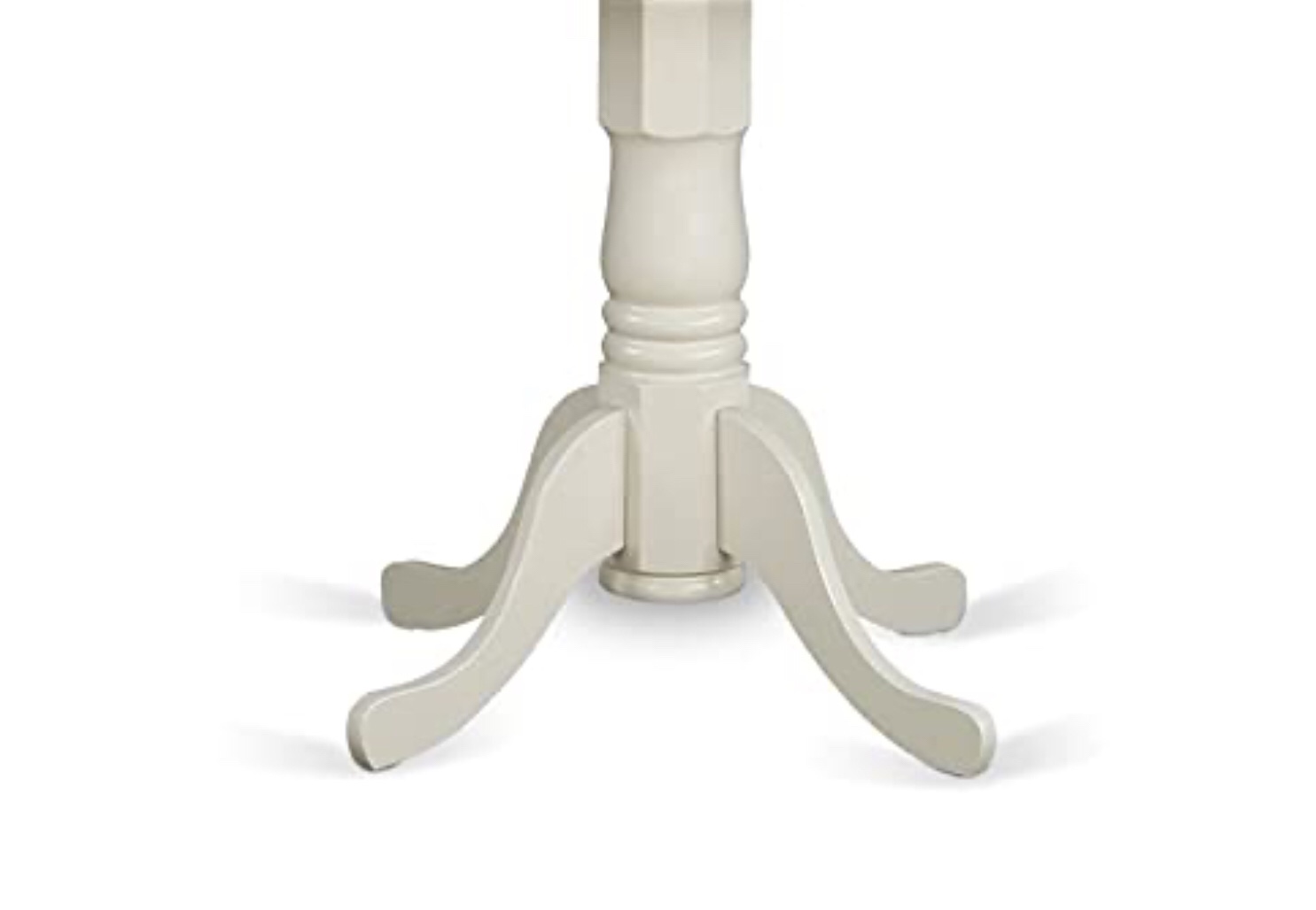 42" Antique Wooden Round Dining Table, Drop Leaf Dining Room Table with Pedestal Legs for Kitchen Dining Room, in Off White Black