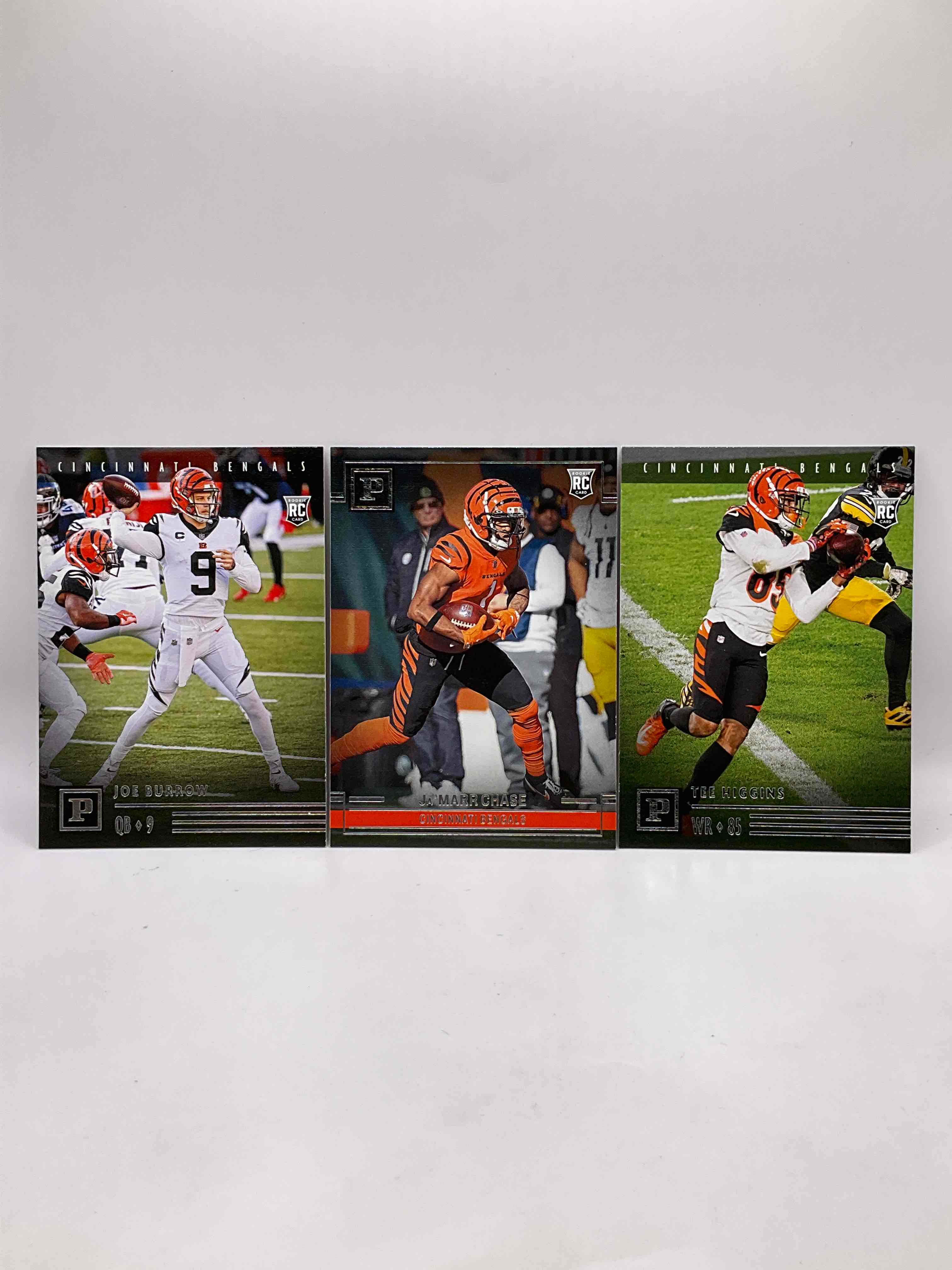 Bengals Big Three Matching Set! Joe Burrow, Ja’marr Chase & Tee Higgins Rookies! Wow! All Mint!
