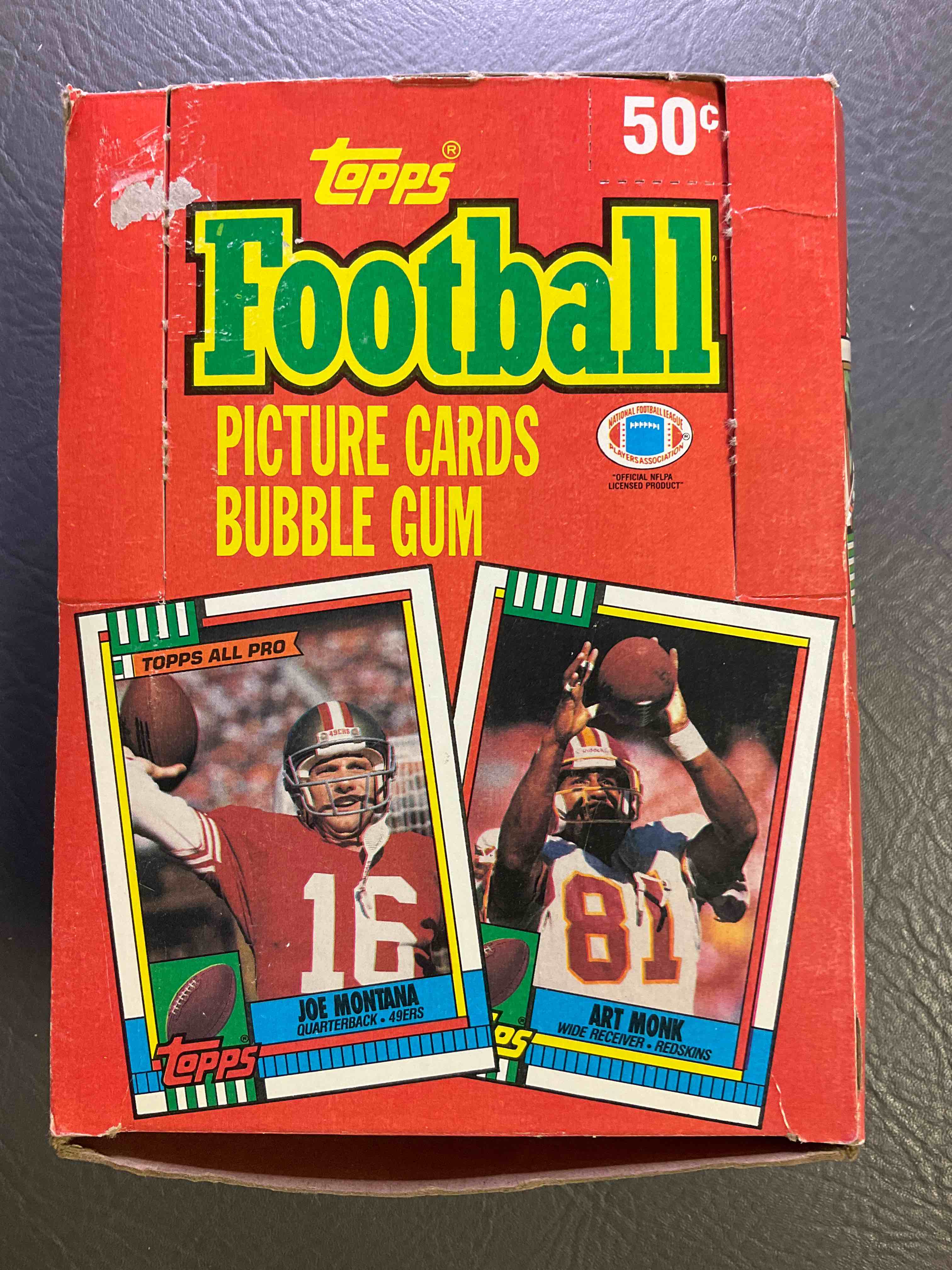 1990 Topps Football Unopened Wax Packs Direct From Original Box! Look For Emmitt Smith Rookie Cards, As Well As Early Joe Montana & Barry Sanders Cards! 