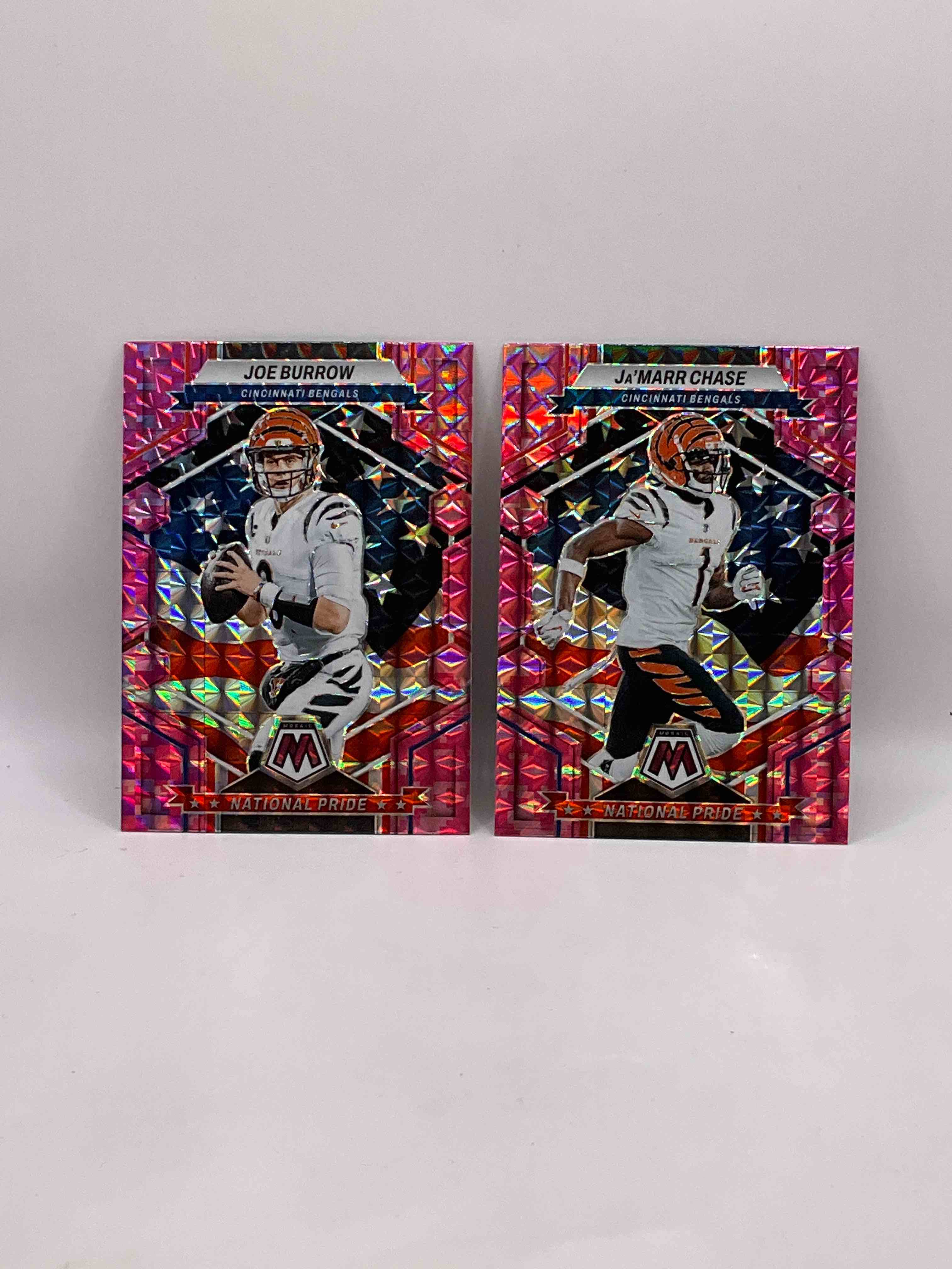Pink Camo Dream! Ultra Rare Duo! Joe Burrow National Pride Edition Caard & Ja’marr Chase National Pride Edition Card! Pink Camo Edition! Hard To Collect!