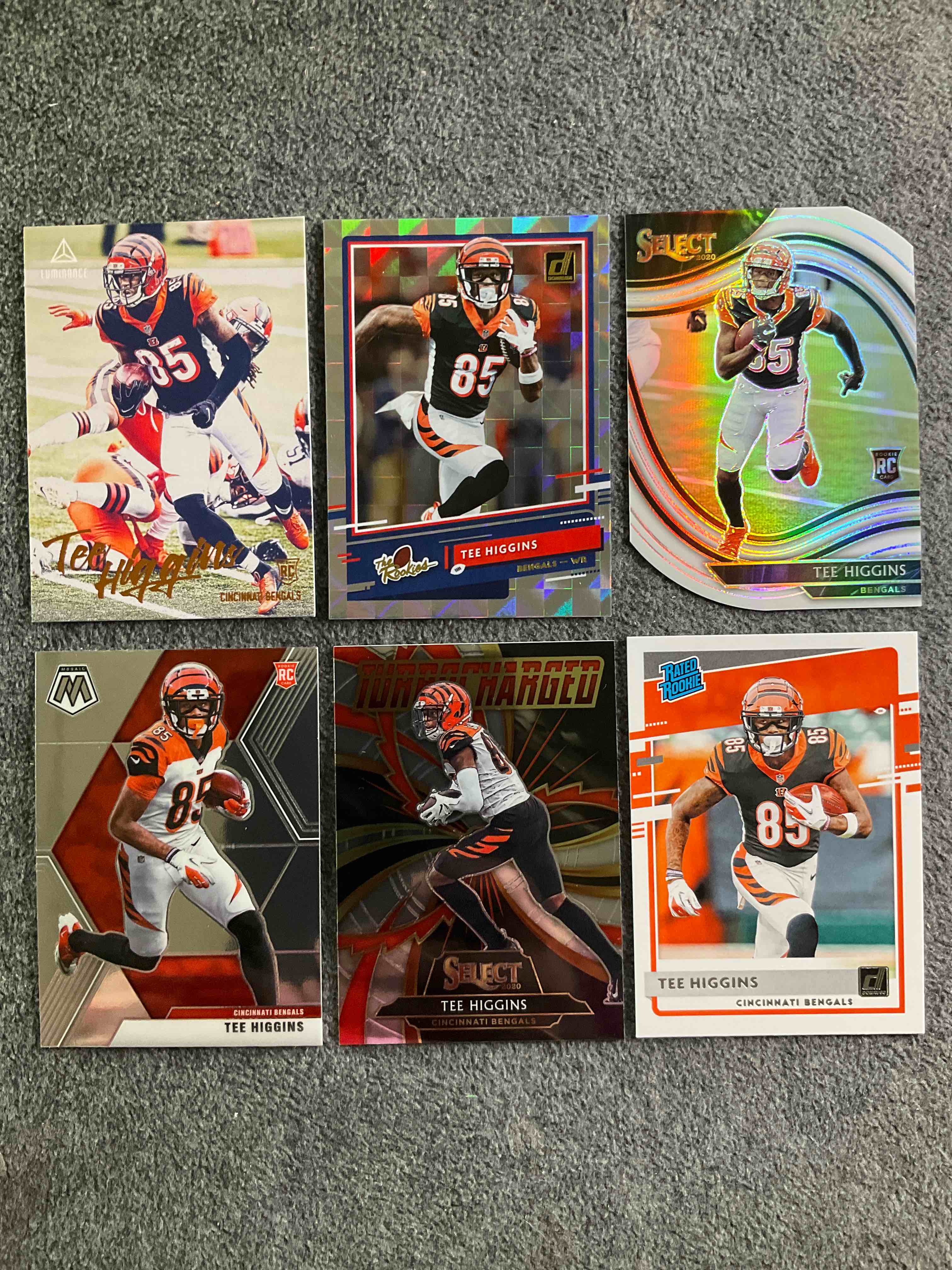 Boom! Tee Higgins Fans Dream Bundle! All Rookies! Rated Rookie, Diecut Select, Turbocharged, Checkered Refractor, Luminance & Mosaic Rookies! Wow!